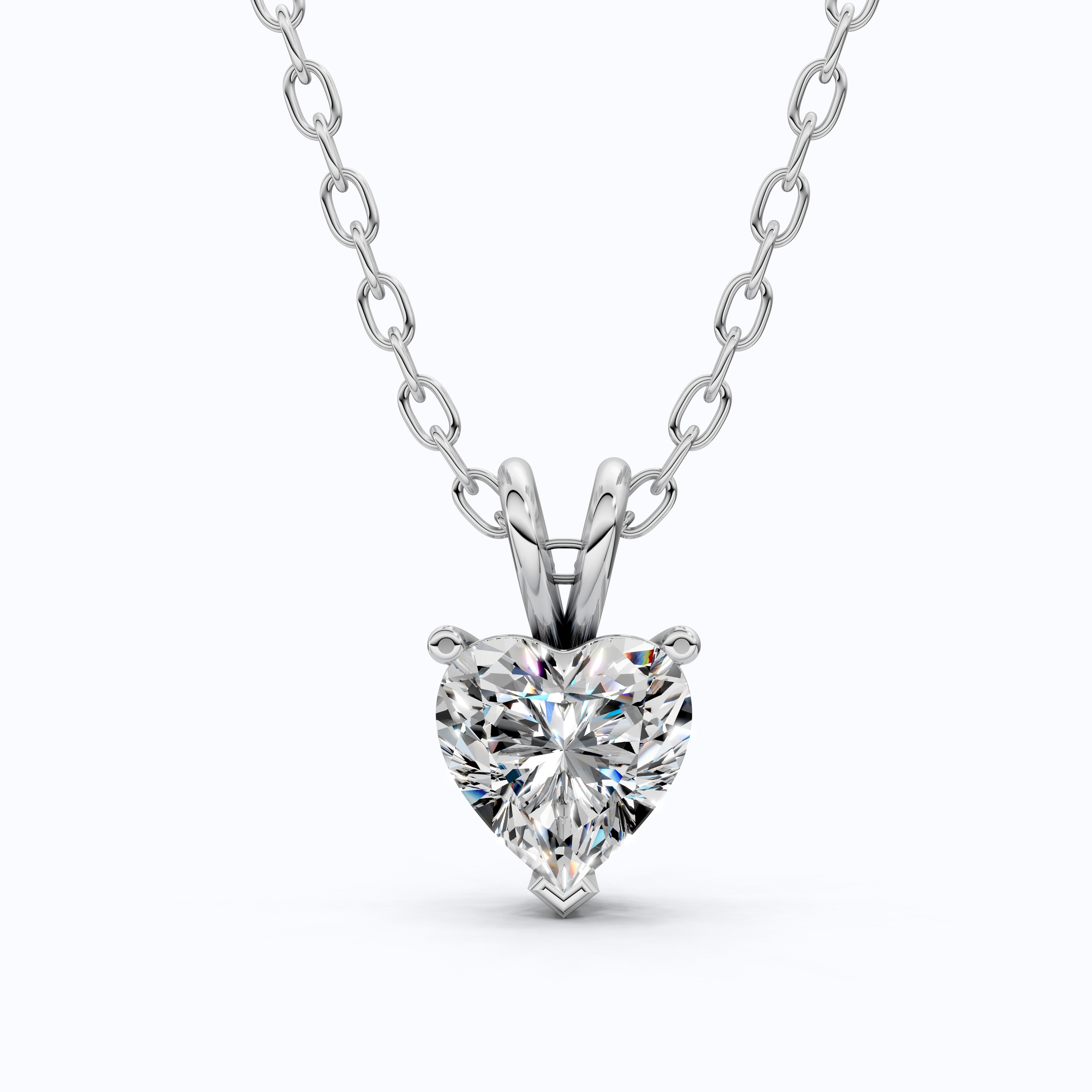 Heart Cut Solitaire Wedding Pendant in Lab Grown Diamond – 14k Gold or Sterling Silver Pendant Gift for Her, Bridal Jewelry, Anniversary Gift