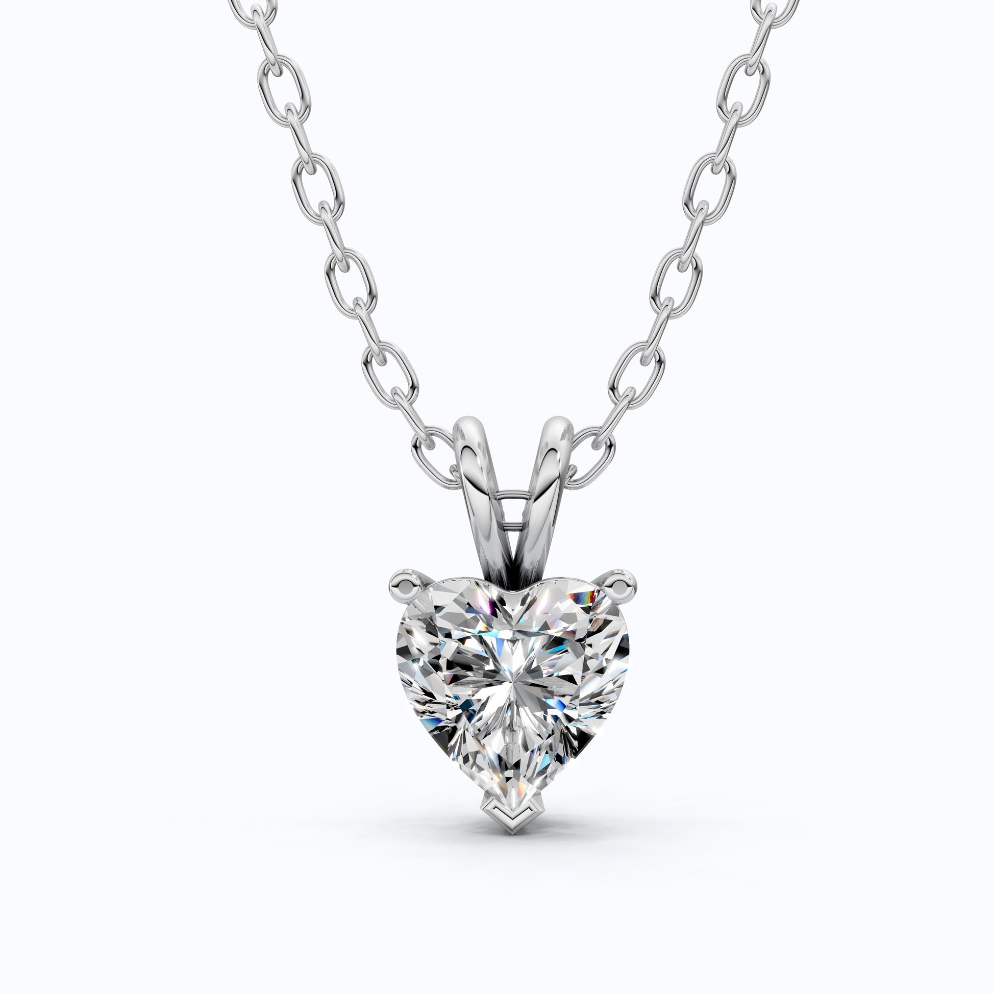 Heart Cut Solitaire Wedding Pendant in Lab Grown Diamond – 14k Gold or Sterling Silver Pendant Gift for Her, Bridal Jewelry, Anniversary Gift
