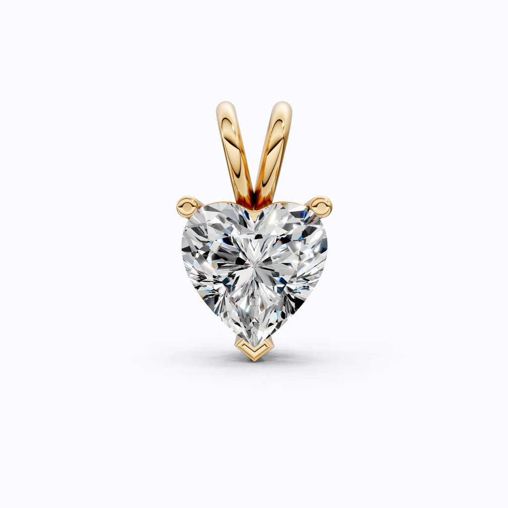 Heart Cut Solitaire Wedding Pendant in Lab Grown Diamond – 14k Gold or Sterling Silver Pendant Gift for Her, Bridal Jewelry, Anniversary Gift