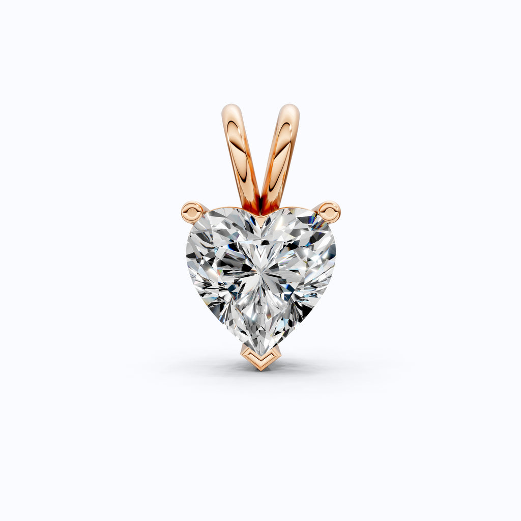 Heart Cut Solitaire Wedding Pendant in Lab Grown Diamond – 14k Gold or Sterling Silver Pendant Gift for Her, Bridal Jewelry, Anniversary Gift