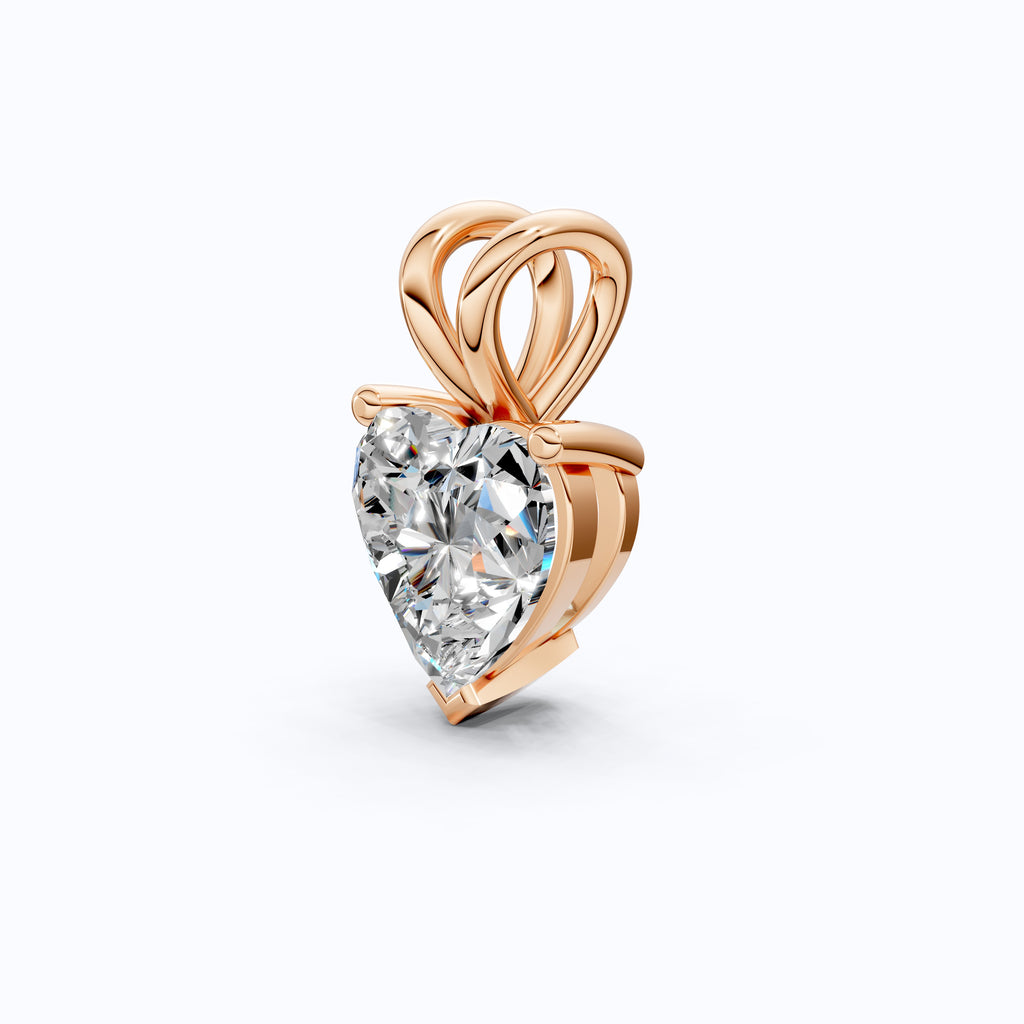 Heart Cut Solitaire Wedding Pendant in Lab Grown Diamond – 14k Gold or Sterling Silver Pendant Gift for Her, Bridal Jewelry, Anniversary Gift