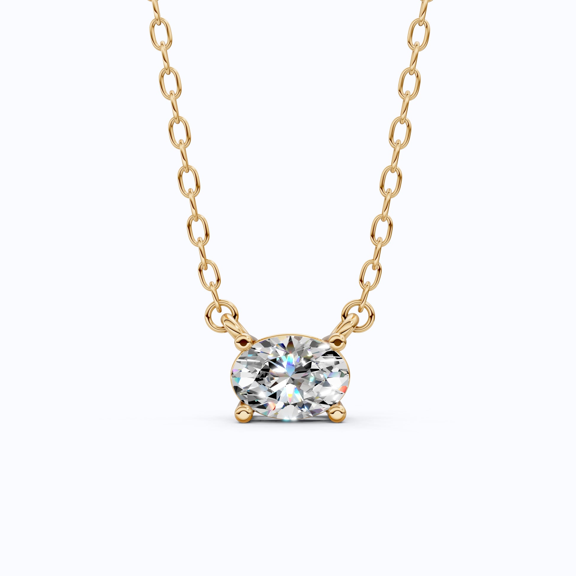 0.75 CT Oval Lab Grown Diamond Solitaire Pendant in 14K Rose Gold, Solitaire Necklace, Wedding Jewelry for Her