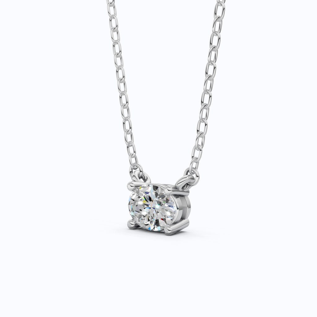 Solitaire Oval Cut Wedding Pendant Necklace in 14k Solid Gold, 0.75 CT Oval Cut Lab Grown Diamond, Everyday Jewelry, Birthday Gift for Women