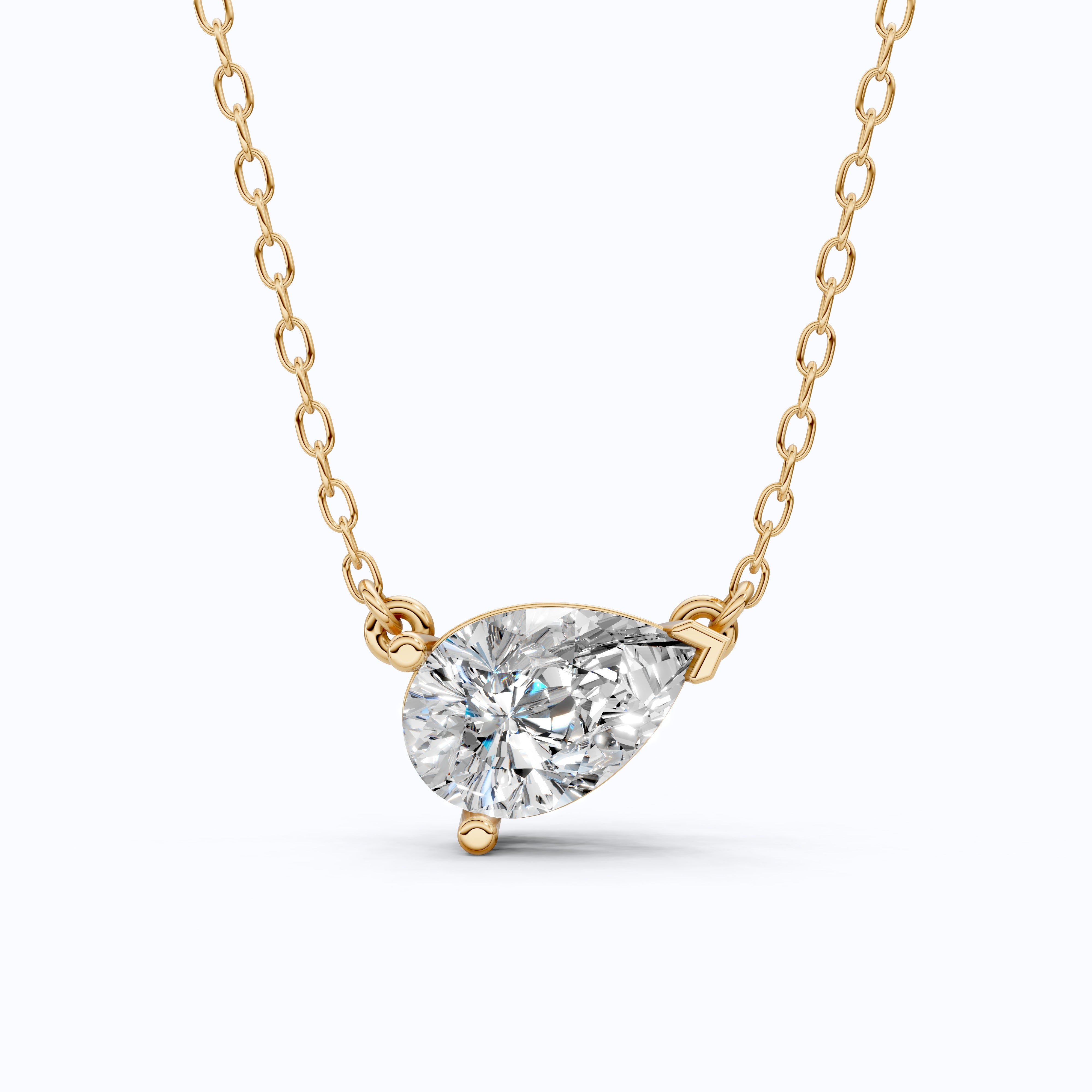 Pear Cut Solitaire Wedding Pendant in 18k Solid Gold, 2.50 CT Pear Lab Grown Diamond, Birthday Gift For Women, Handmade Jewelry