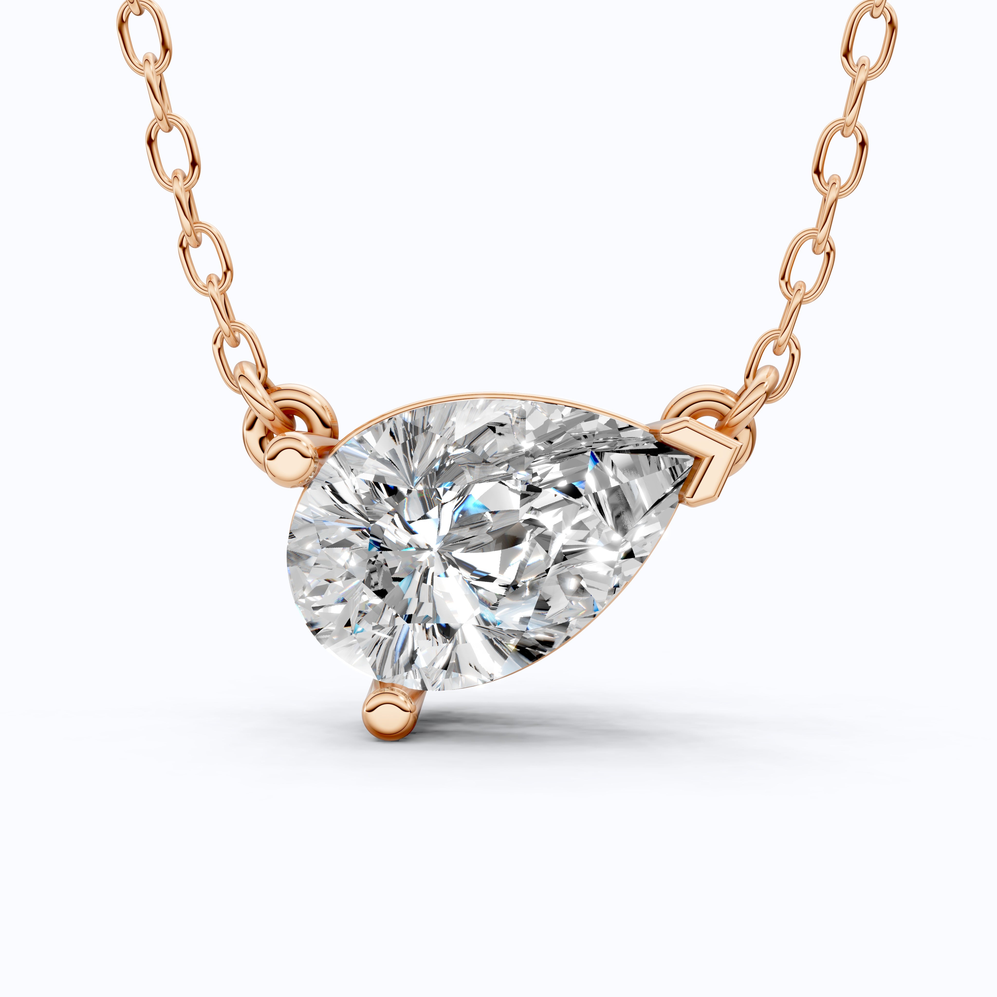 Pear Cut Solitaire Wedding Pendant in 18k Solid Gold, 2.50 CT Pear Lab Grown Diamond, Birthday Gift For Women, Handmade Jewelry