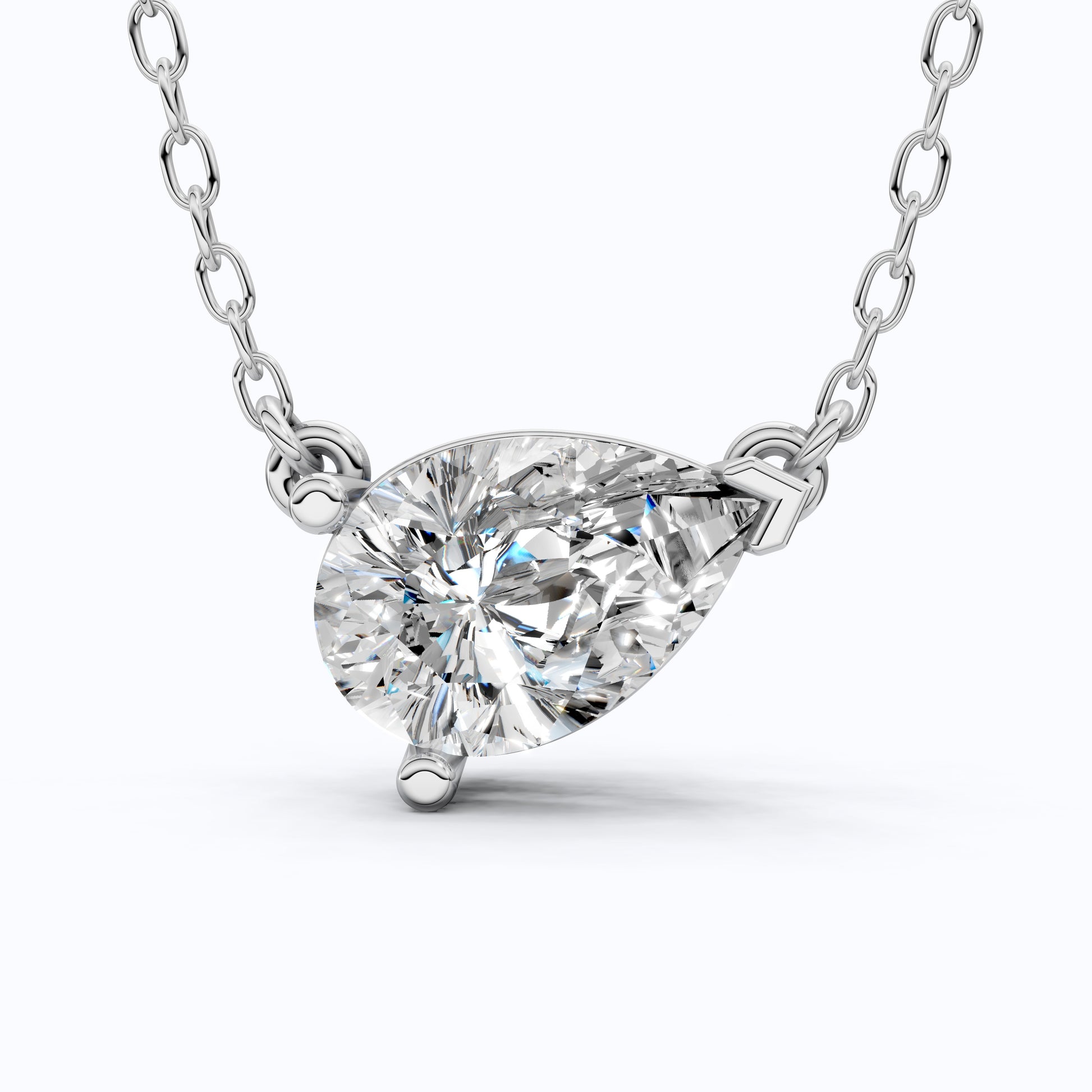 Pear Cut Solitaire Wedding Pendant in 18k Solid Gold, 2.50 CT Pear Lab Grown Diamond, Birthday Gift For Women, Handmade Jewelry