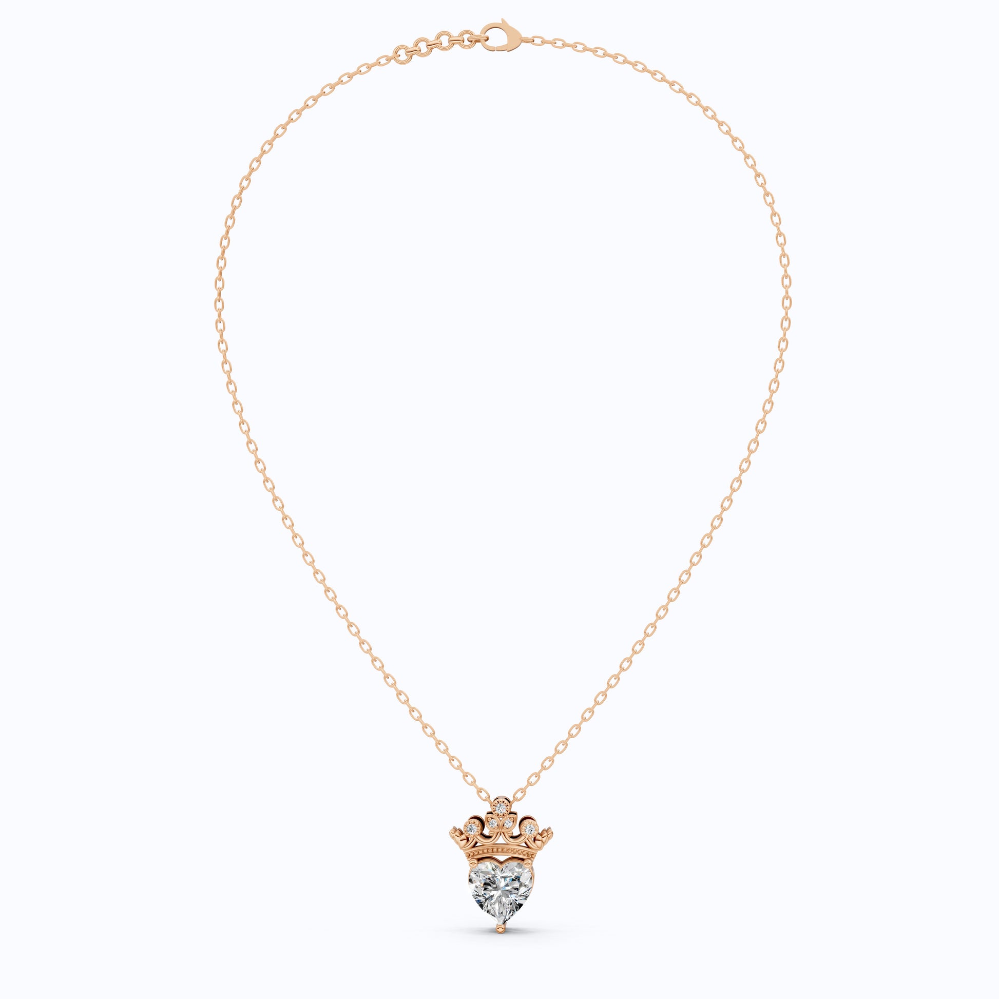 Heart Cut Crown Shaped Unique Daily Wear Pendant, Wedding Pendant For Wife