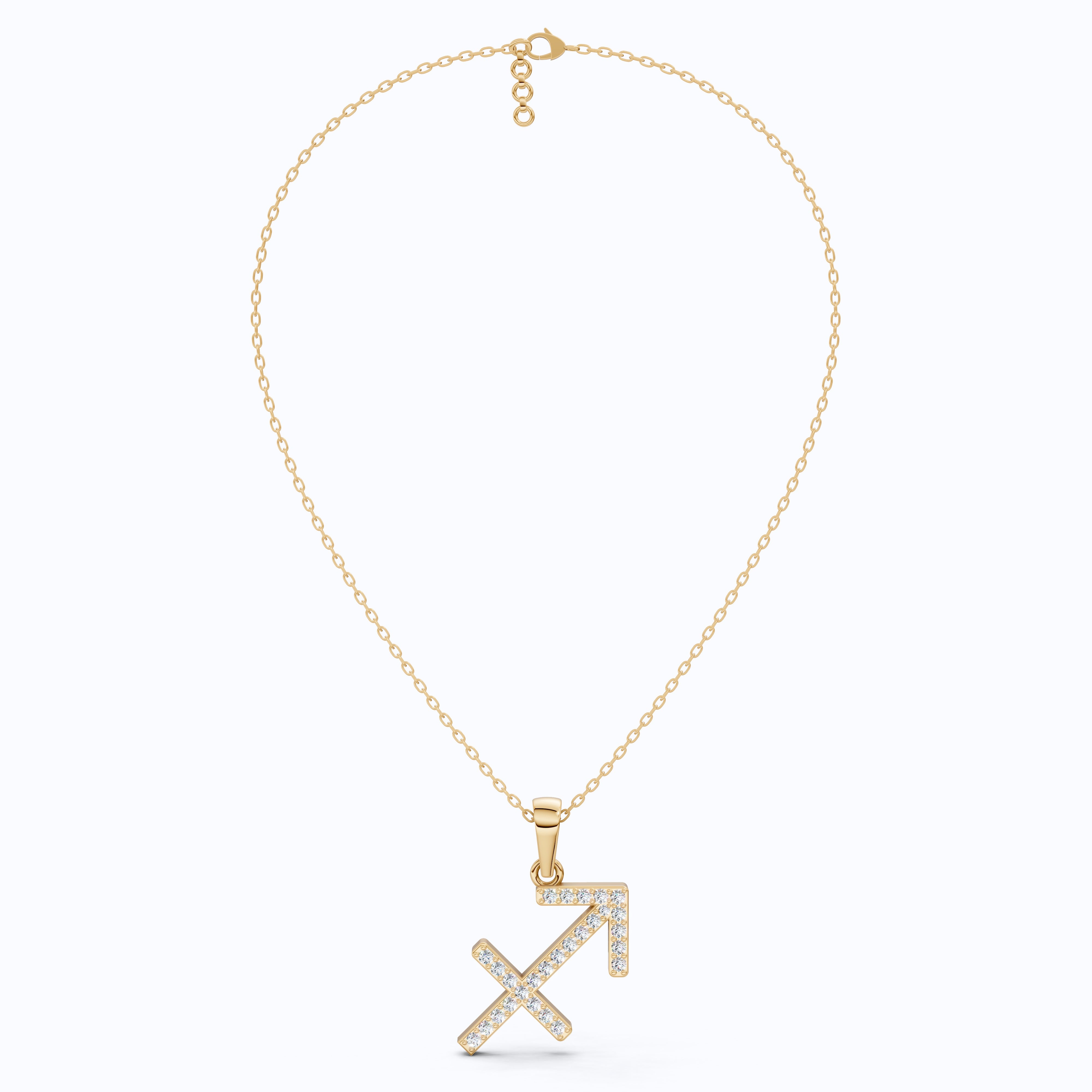 Round Cut Sagittarius Zodiac Sign Charm Pendant, Birthday Gift For Women