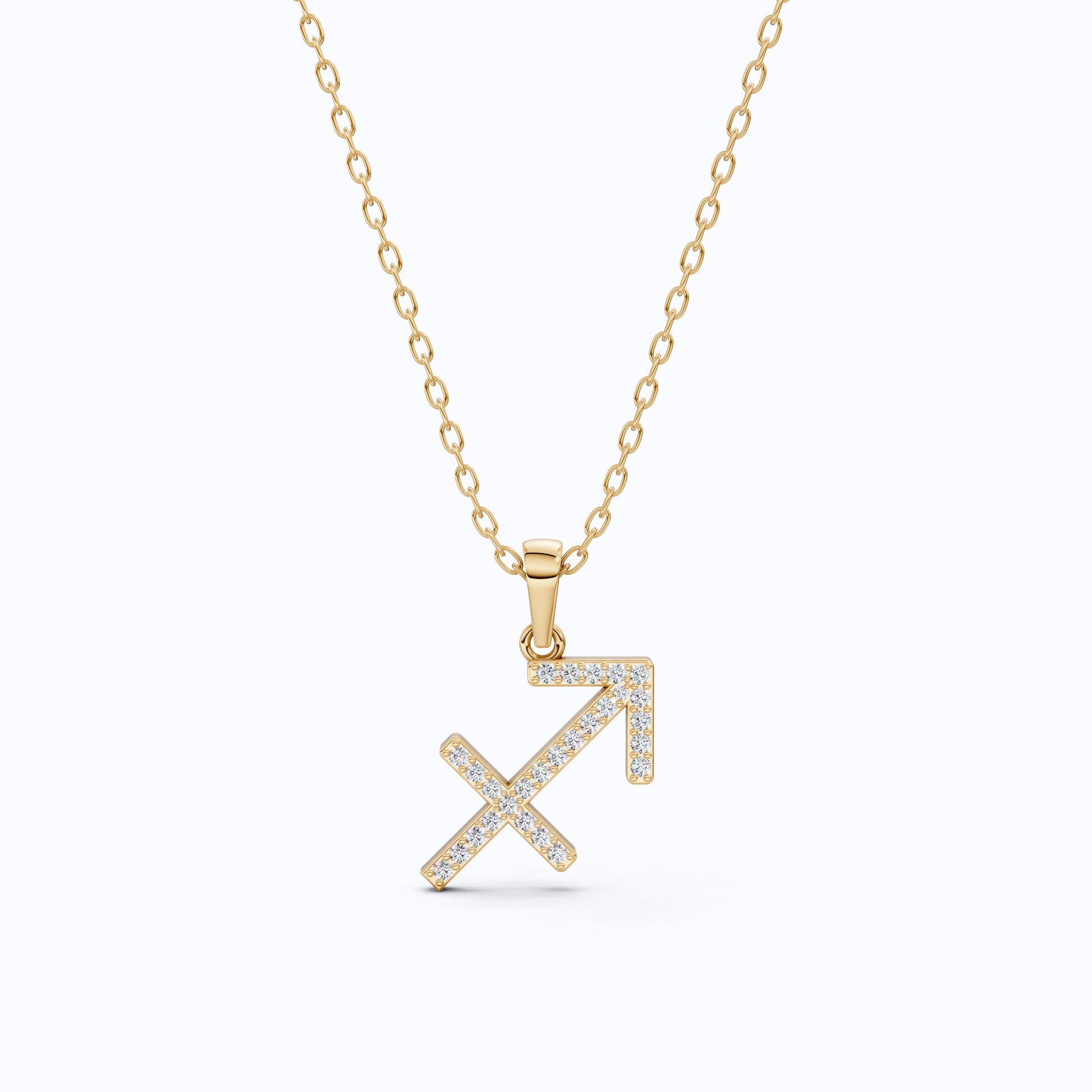 Round Cut Sagittarius Zodiac Sign Charm Pendant, Birthday Gift For Women