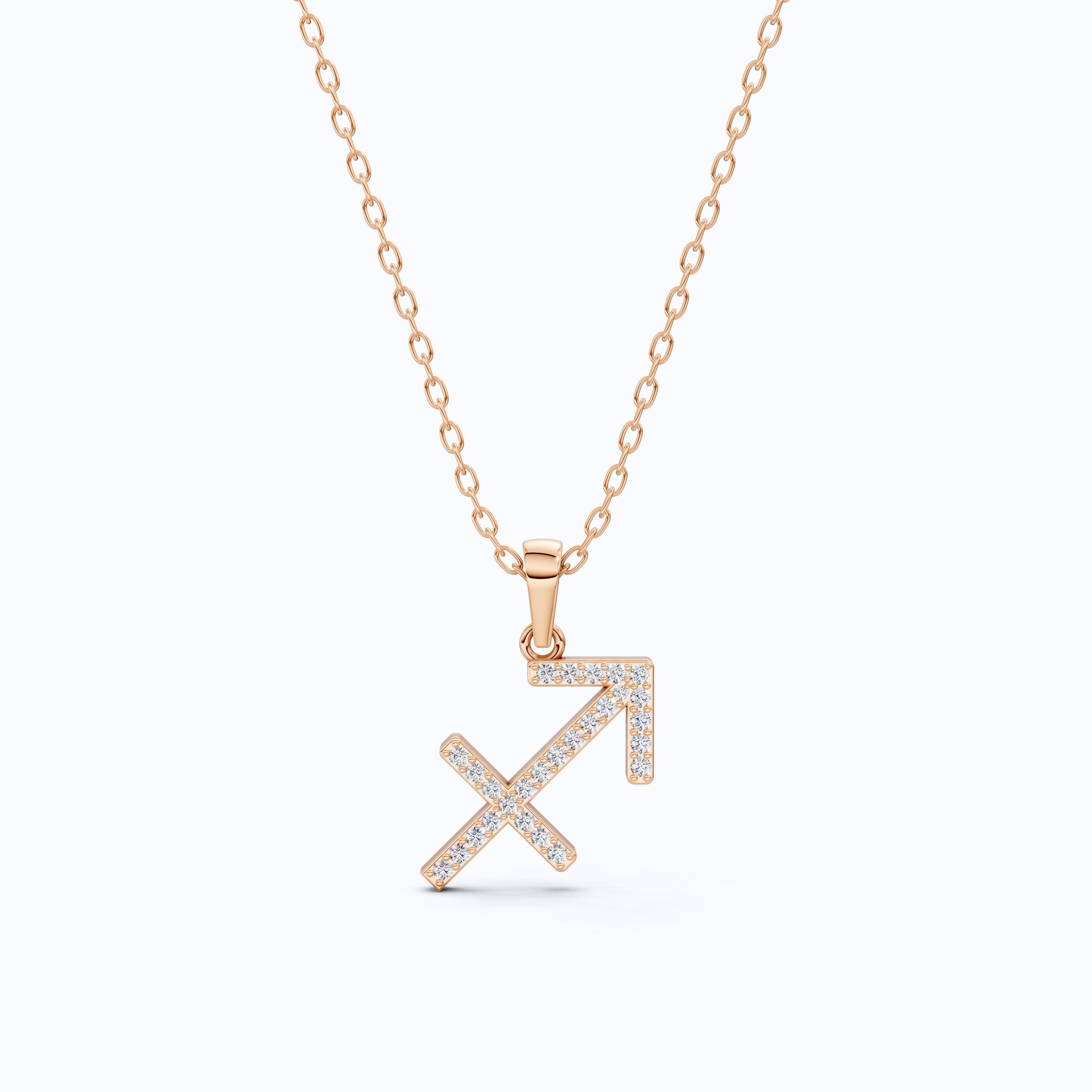 Round Cut Sagittarius Zodiac Sign Charm Pendant, Birthday Gift For Women
