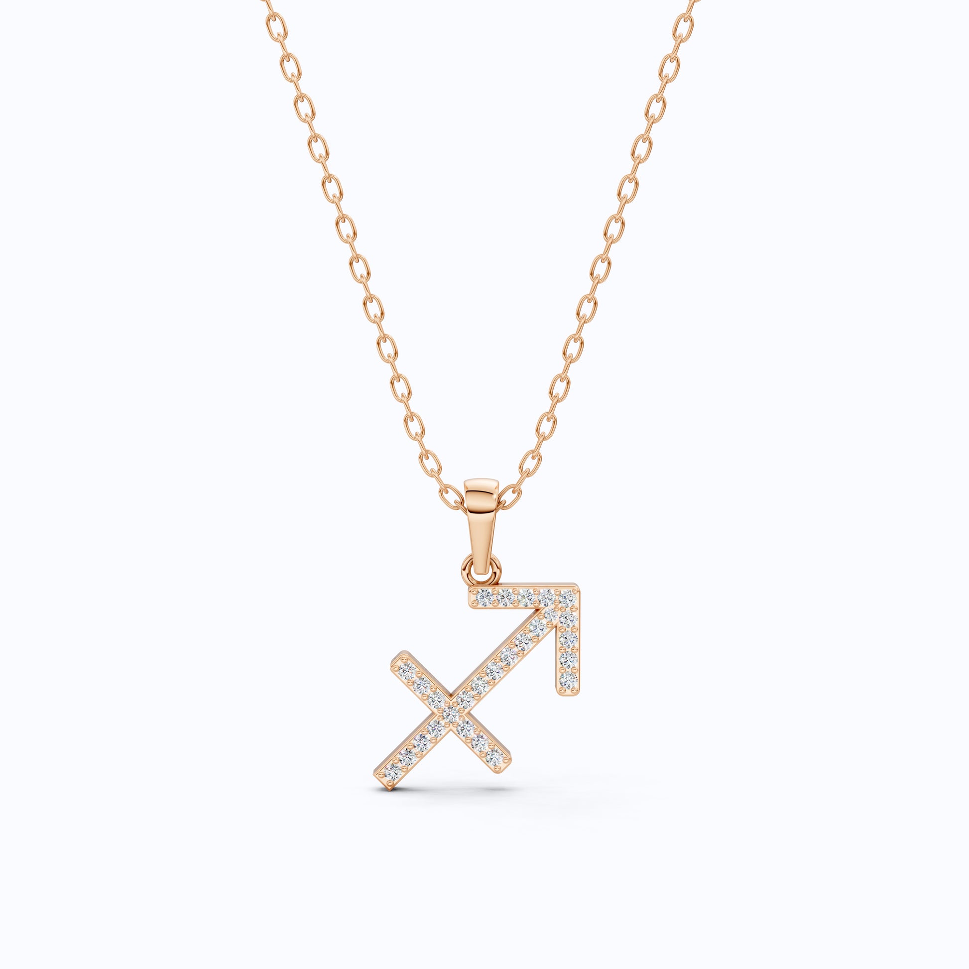Round Cut Sagittarius Zodiac Sign Charm Pendant, Birthday Gift For Women