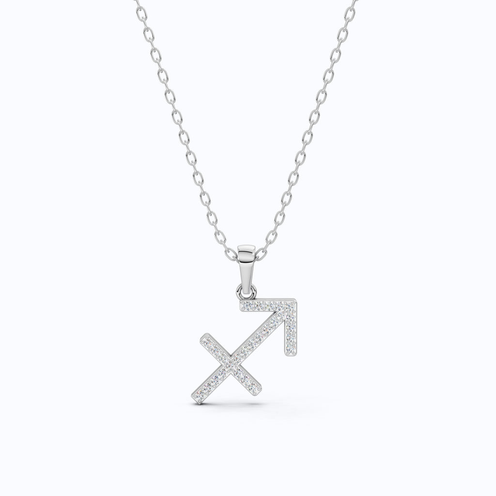 Round Cut Sagittarius Zodiac Sign Charm Pendant, Birthday Gift For Women