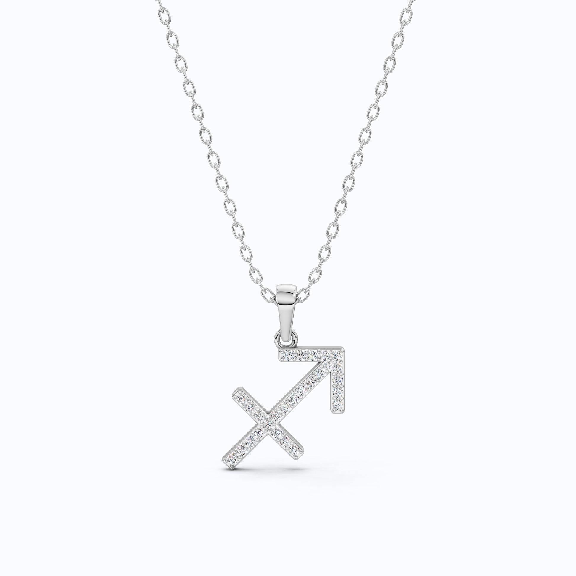 Round Cut Sagittarius Zodiac Sign Charm Pendant, Birthday Gift For Women