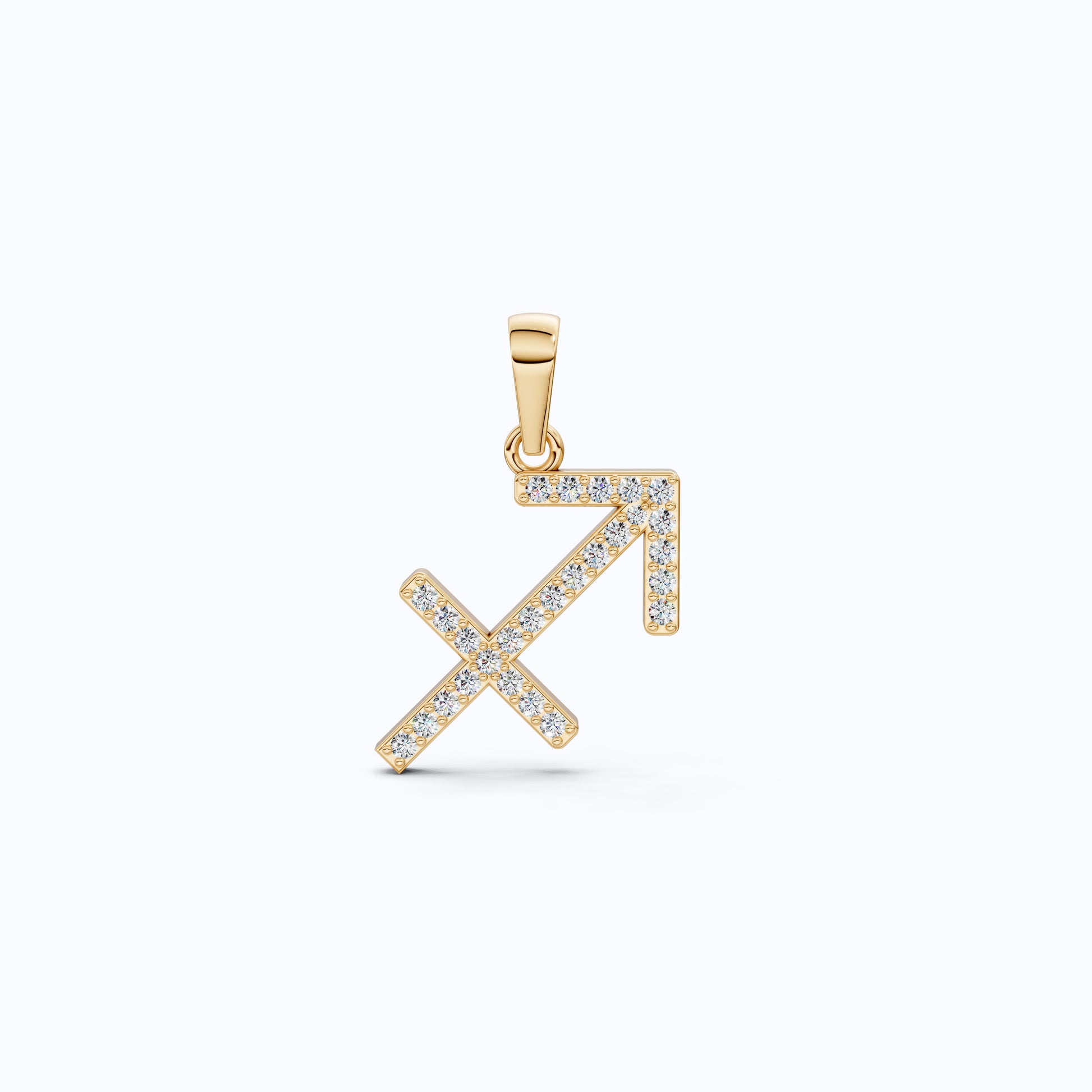 Round Cut Sagittarius Zodiac Sign Charm Pendant, Birthday Gift For Women