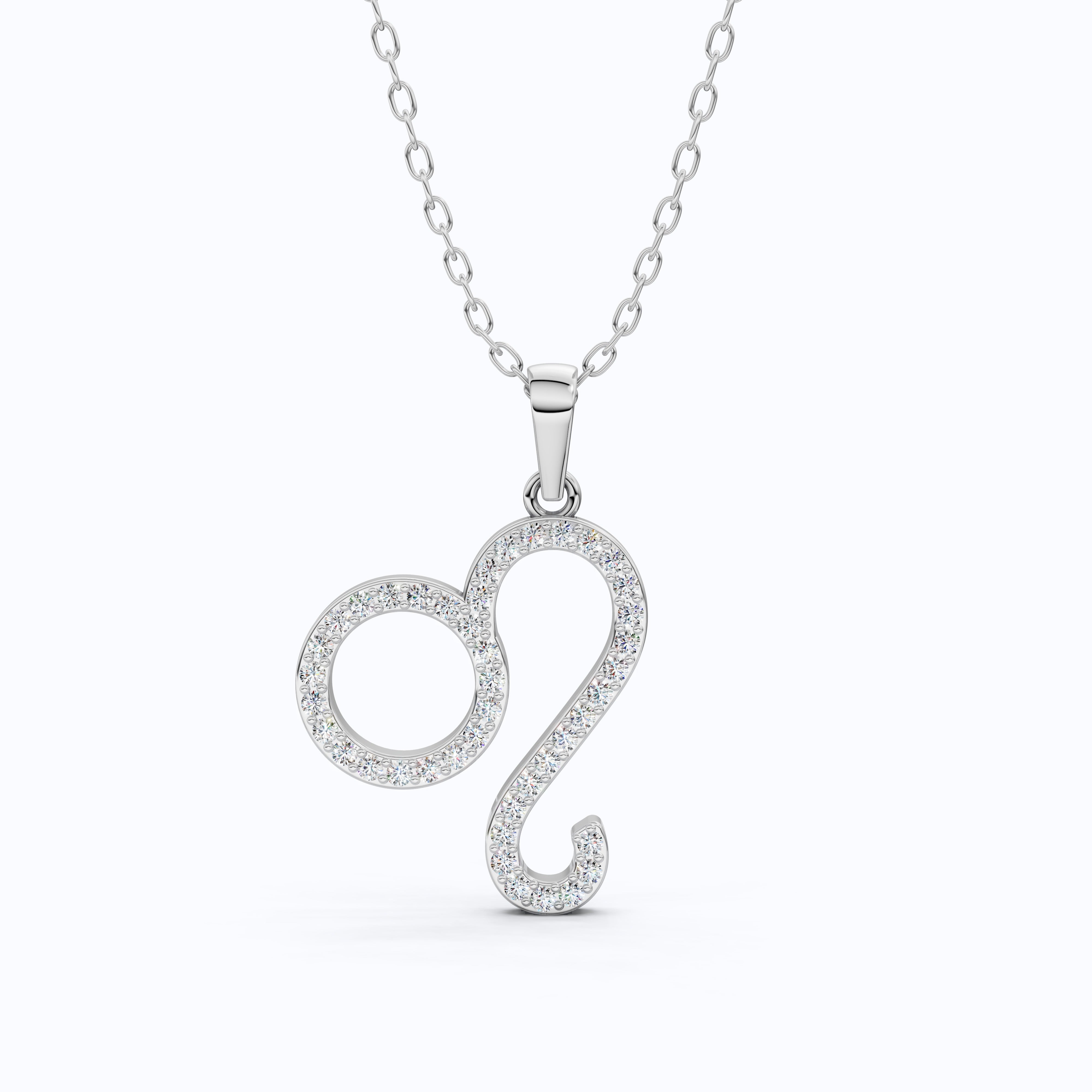 Leo Zodiac Pendant in 14K Rose Gold,Gift for Her, Wedding Jewelry, Dainty Horoscope Pendant