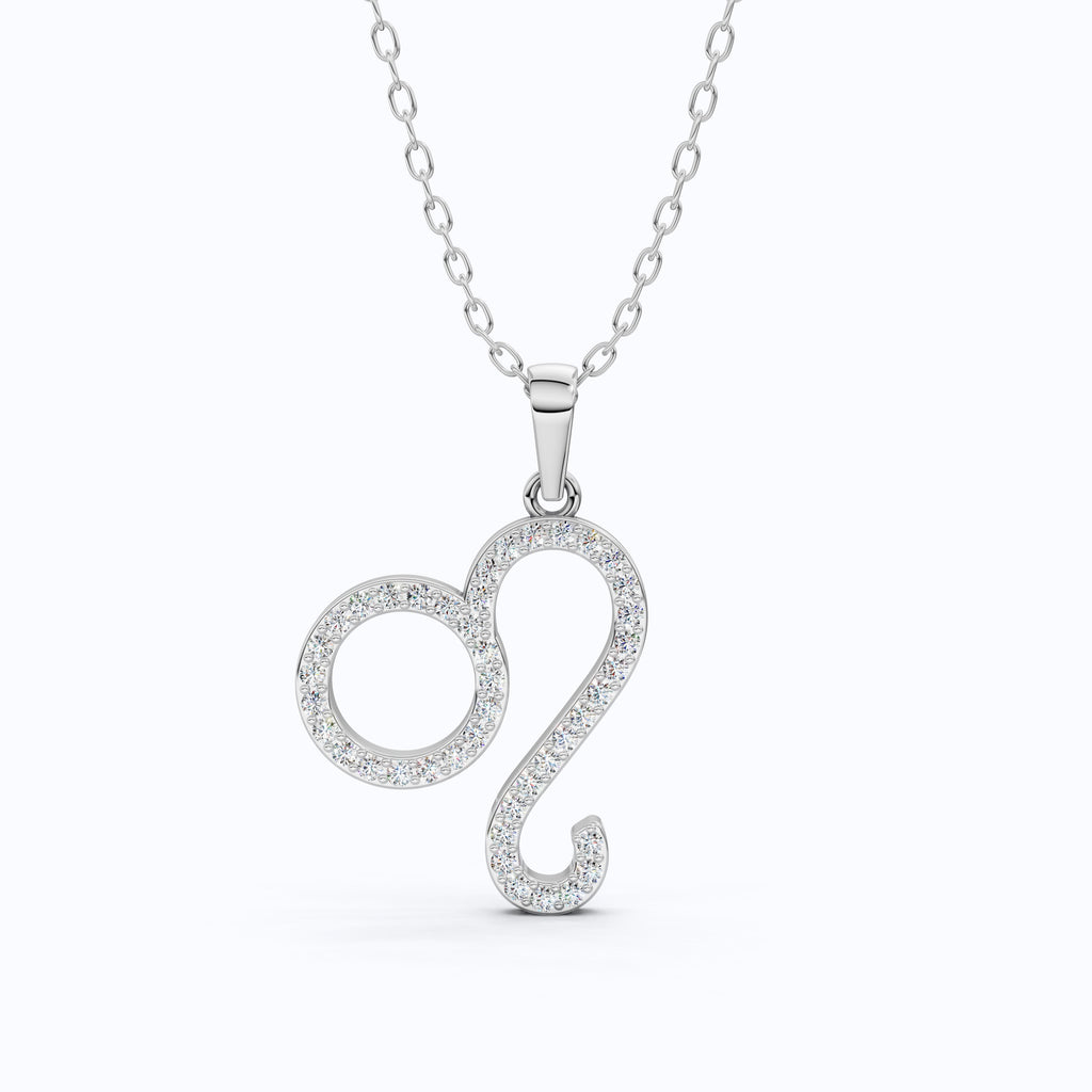Leo Zodiac Pendant in 14K Rose Gold,Gift for Her, Wedding Jewelry, Dainty Horoscope Pendant