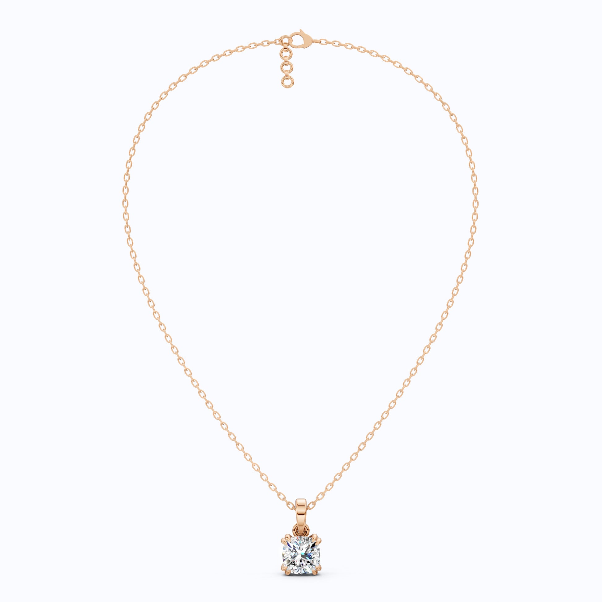 Solitaire Double Prong Wedding Pendant in 14k Solid Gold, 1.50 CT Cushion Cut Lab Diamond, Dainty Pendant, Birthday Gift for Her, Bridal Jewelry