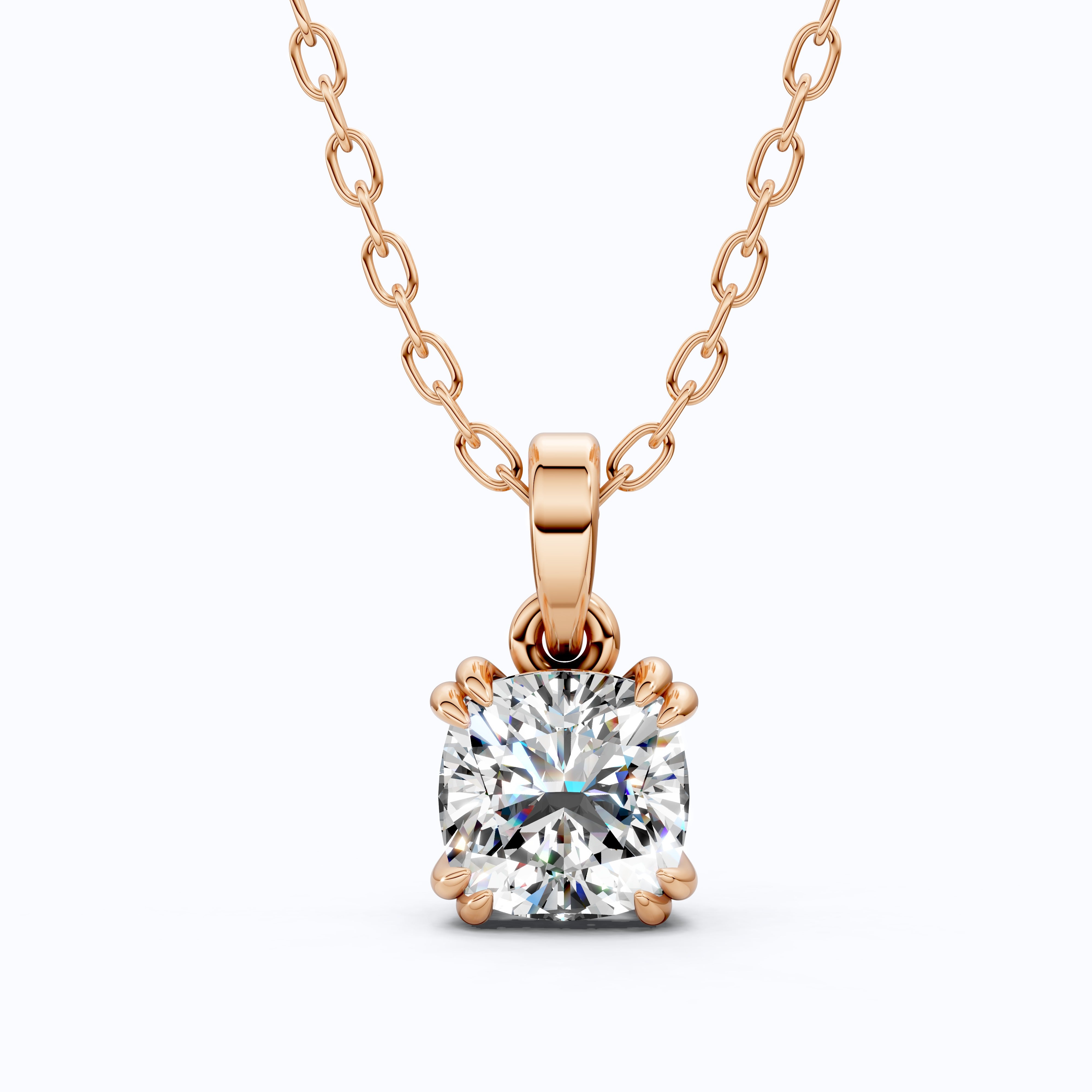 Solitaire Double Prong Wedding Pendant in 14k Solid Gold, 1.50 CT Cushion Cut Lab Diamond, Dainty Pendant, Birthday Gift for Her, Bridal Jewelry