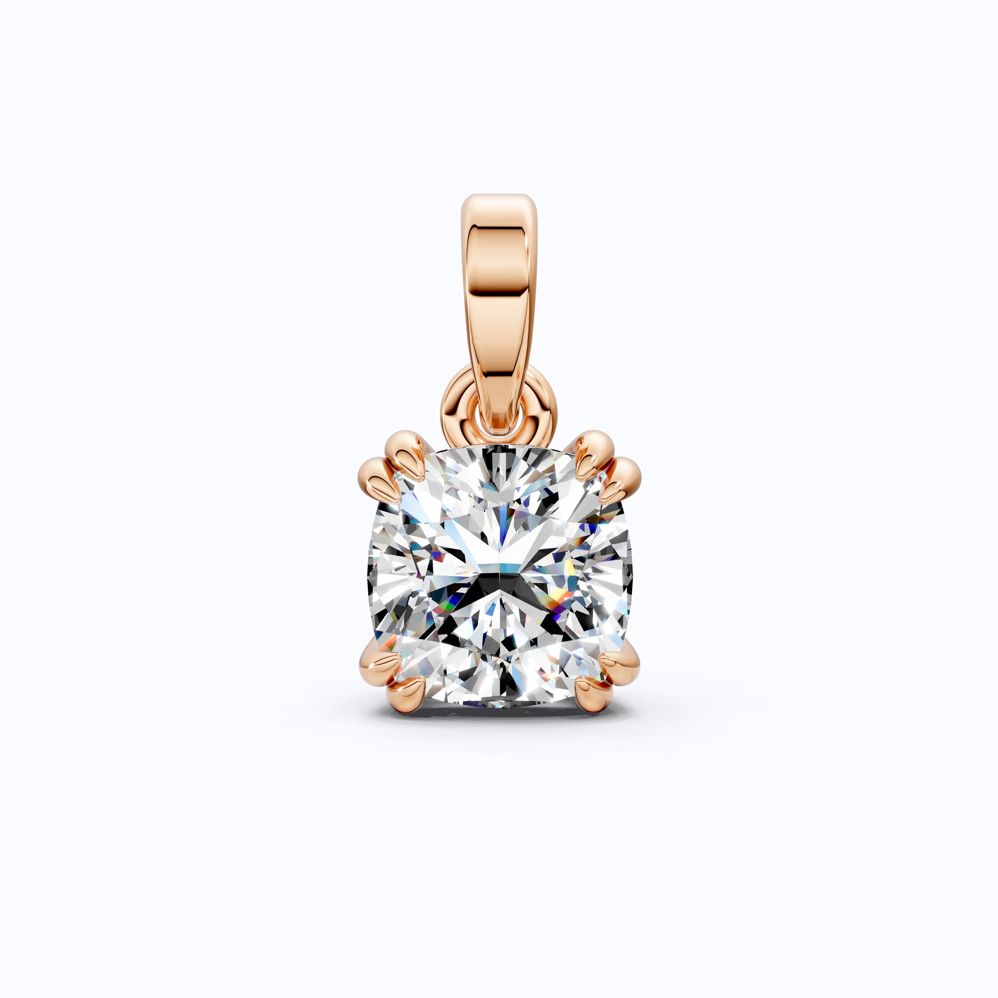 Solitaire Double Prong Wedding Pendant in 14k Solid Gold, 1.50 CT Cushion Cut Lab Diamond, Dainty Pendant, Birthday Gift for Her, Bridal Jewelry