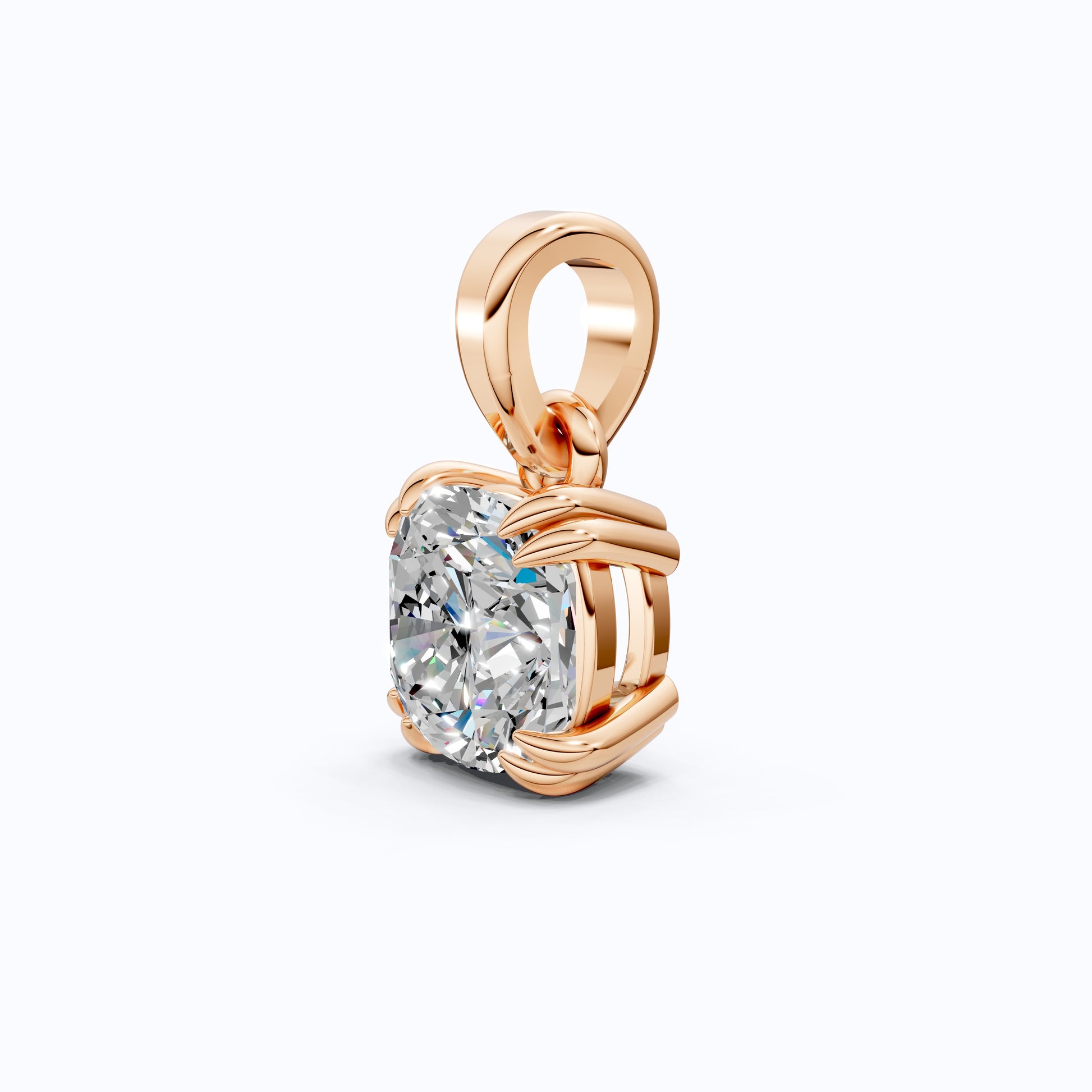 Solitaire Double Prong Wedding Pendant in 14k Solid Gold, 1.50 CT Cushion Cut Lab Diamond, Dainty Pendant, Birthday Gift for Her, Bridal Jewelry