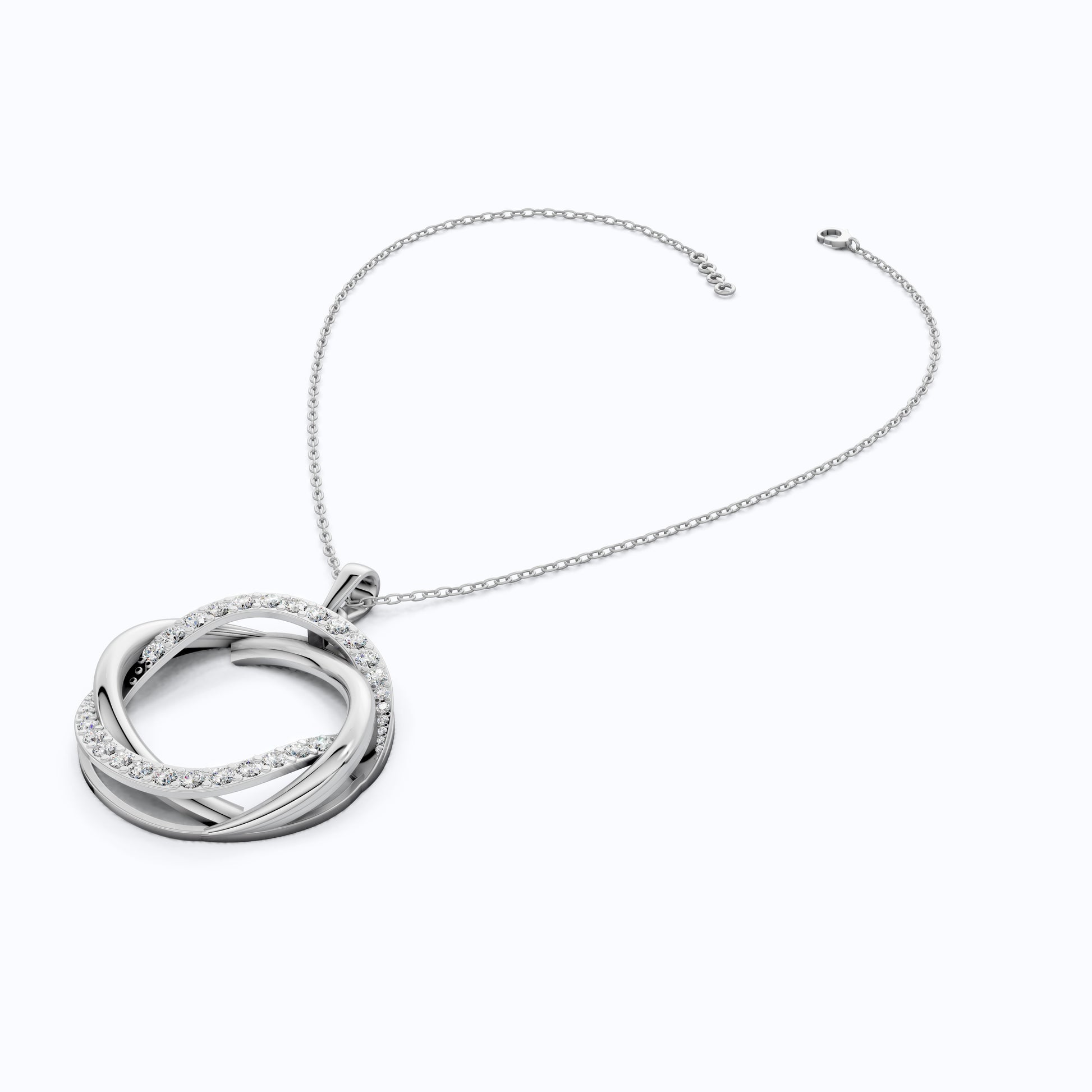 Unique Criss Cross Round Daily Wear Pendant 14K Solid Gold, 1.49 Round Cut Lab Created Diamonds, Anniversary Gift for Her, Elegant Jewelry