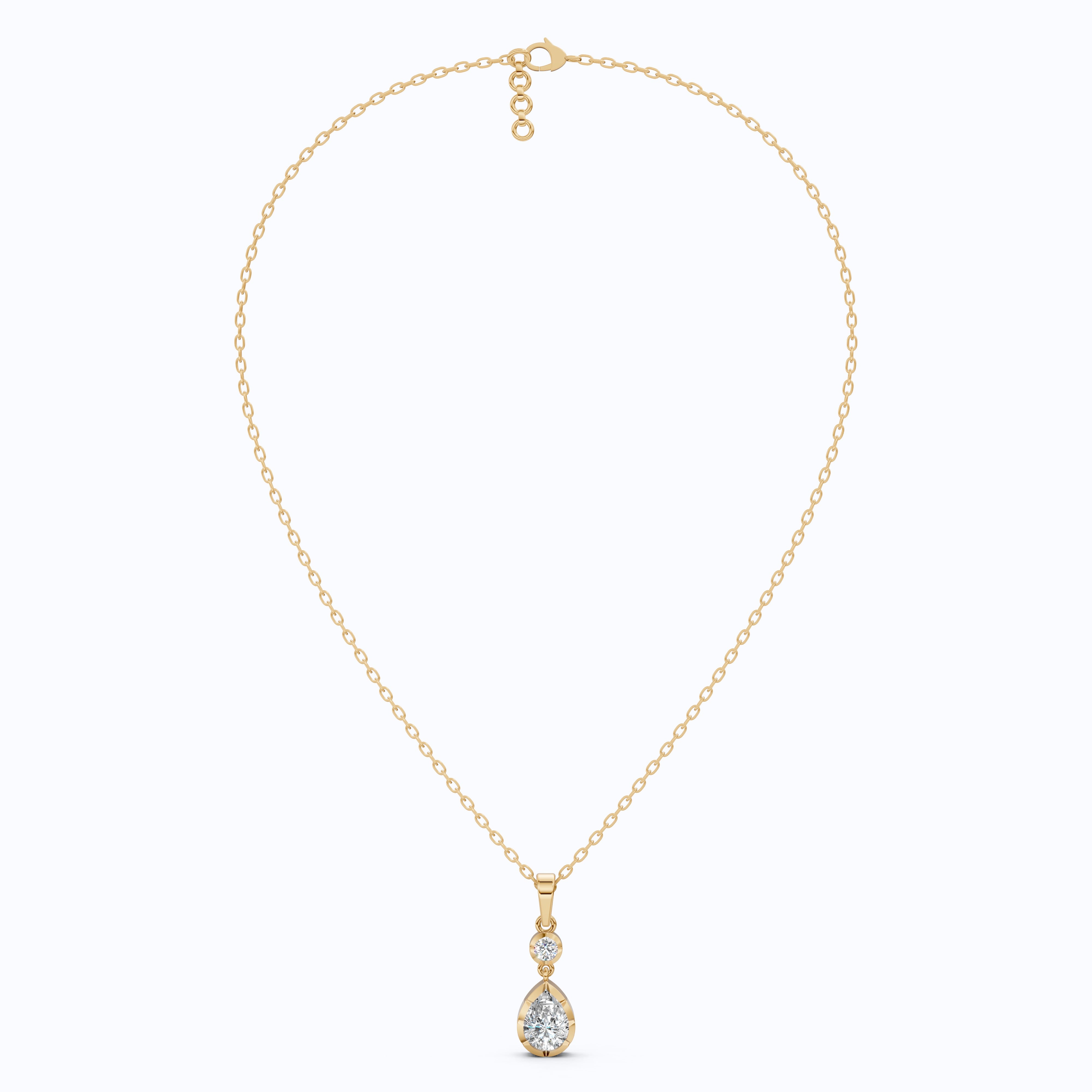 Classic Pear Shape Drop Wedding Pendant in 14k Yellow Gold, 1.00 CT Pear Cut Lab Grown Diamonds, Elegant Bridal Jewelry, Wedding Jewelry Gift for Women