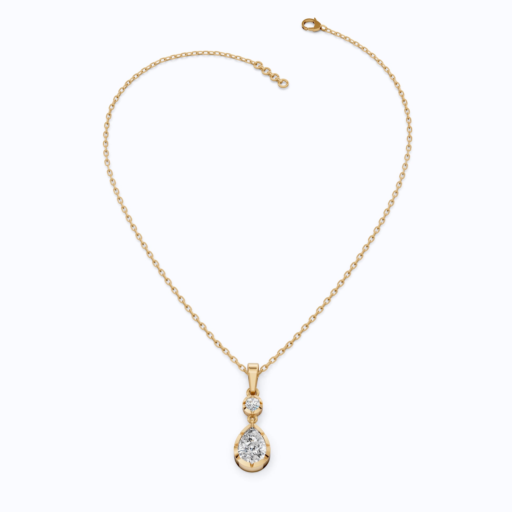 Classic Pear Shape Drop Wedding Pendant in 14k Yellow Gold, 1.00 CT Pear Cut Lab Grown Diamonds, Elegant Bridal Jewelry, Wedding Jewelry Gift for Women