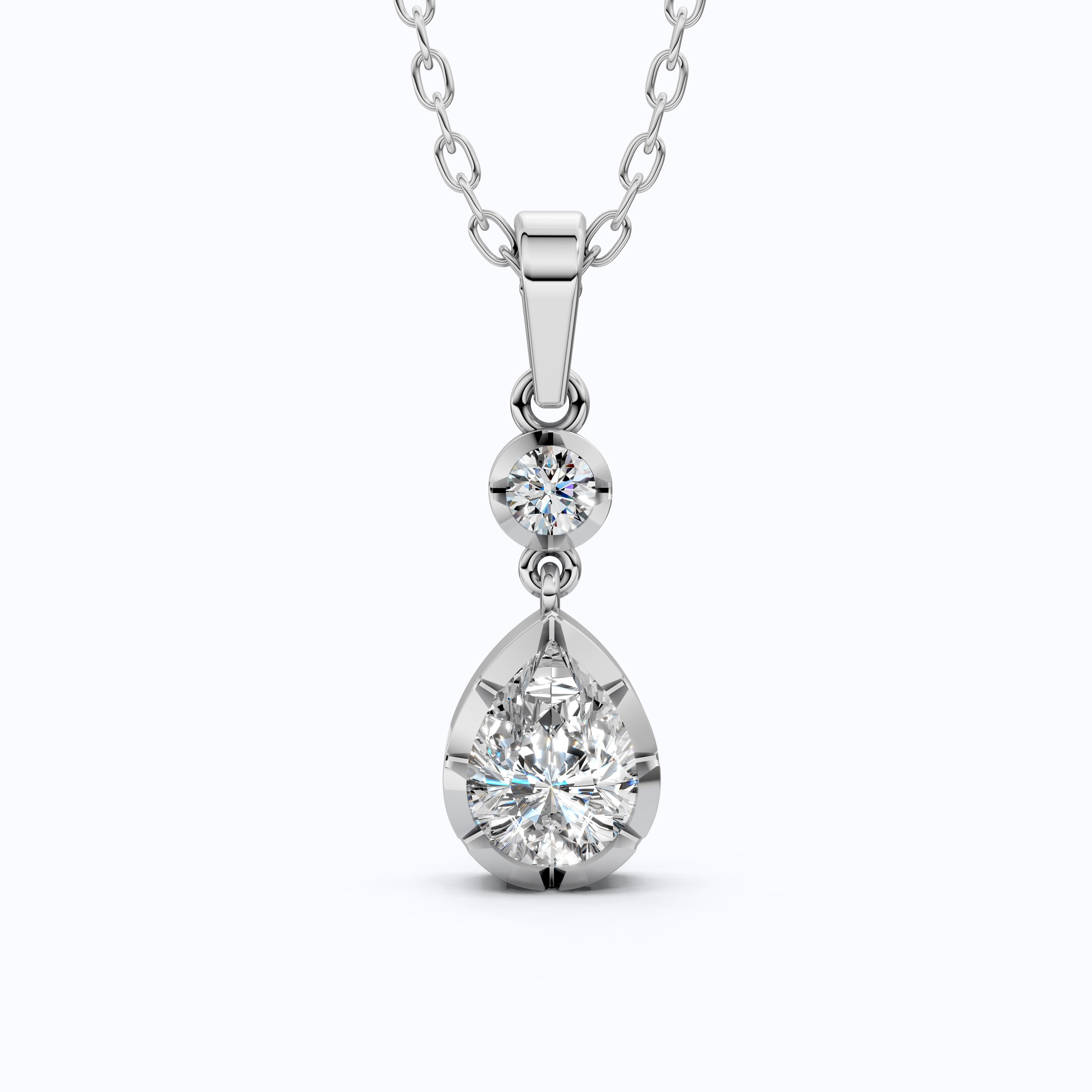 Classic Pear Shape Drop Wedding Pendant in 14k Yellow Gold, 1.00 CT Pear Cut Lab Grown Diamonds, Elegant Bridal Jewelry, Wedding Jewelry Gift for Women