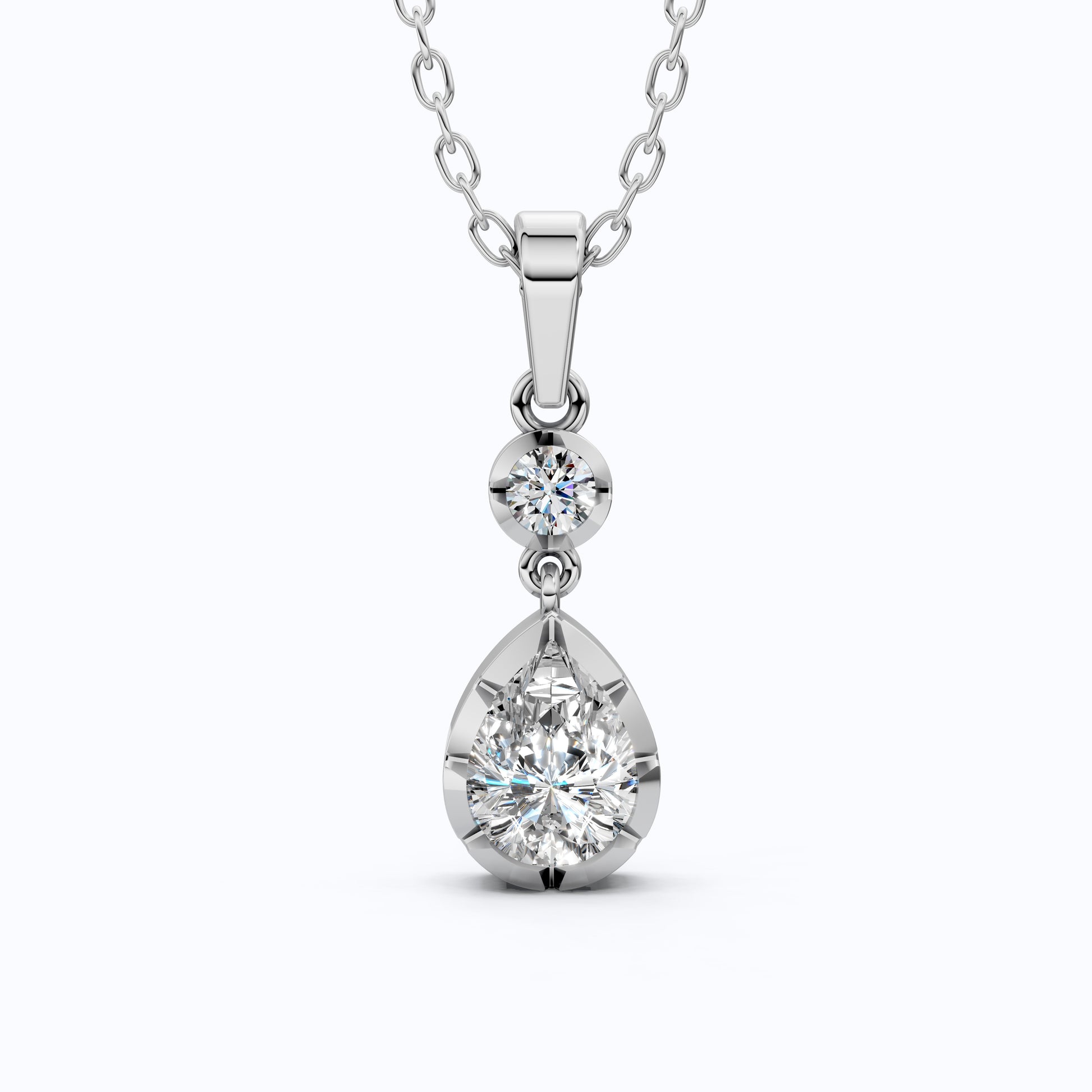 Classic Pear Shape Drop Wedding Pendant in 14k Yellow Gold, 1.00 CT Pear Cut Lab Grown Diamonds, Elegant Bridal Jewelry, Wedding Jewelry Gift for Women