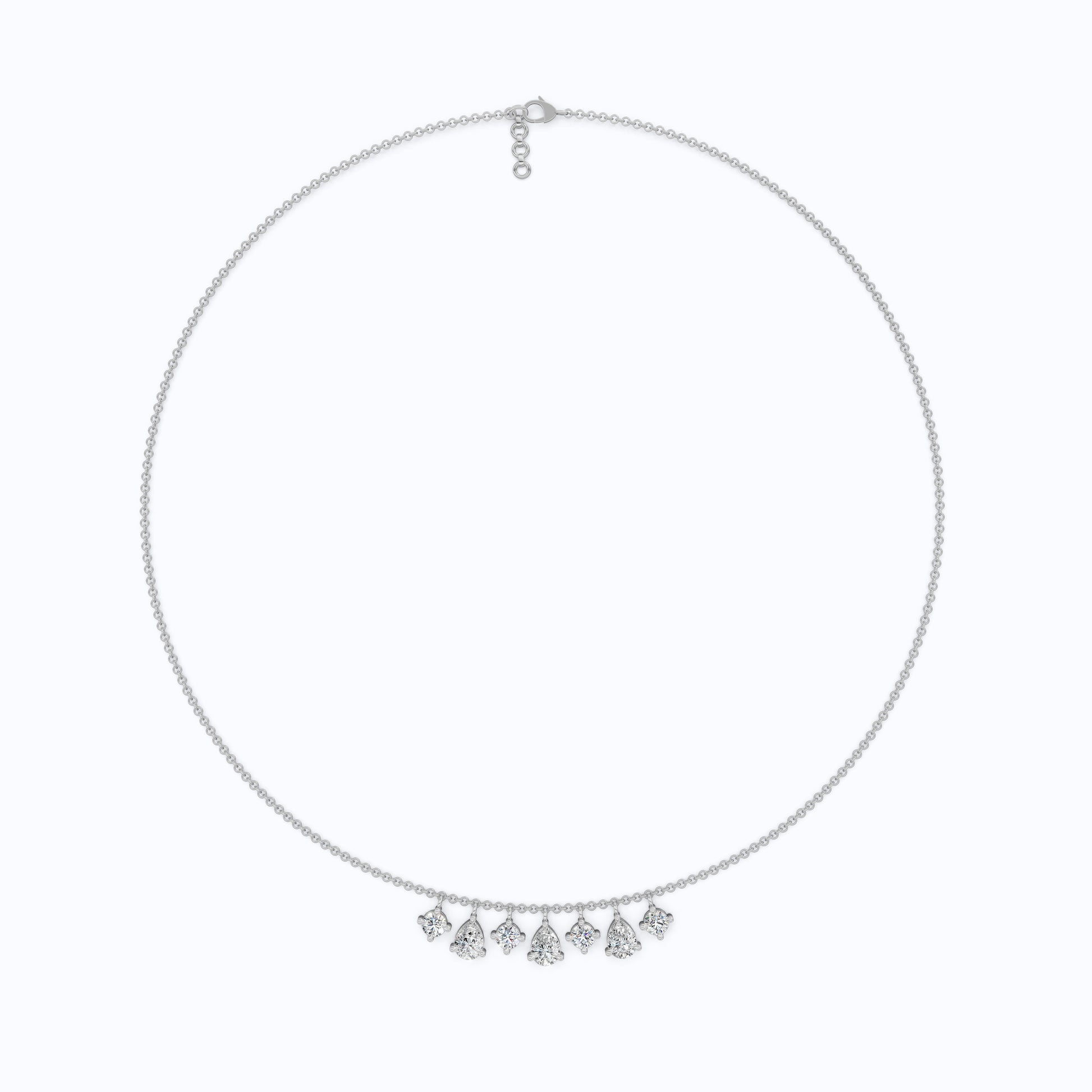 14K Yellow Gold Pear & Round Lab Diamond Solitaire Necklace, 3.37 TCW – Modern Bridal Jewelry, Gift for Her, Handmade Necklace
