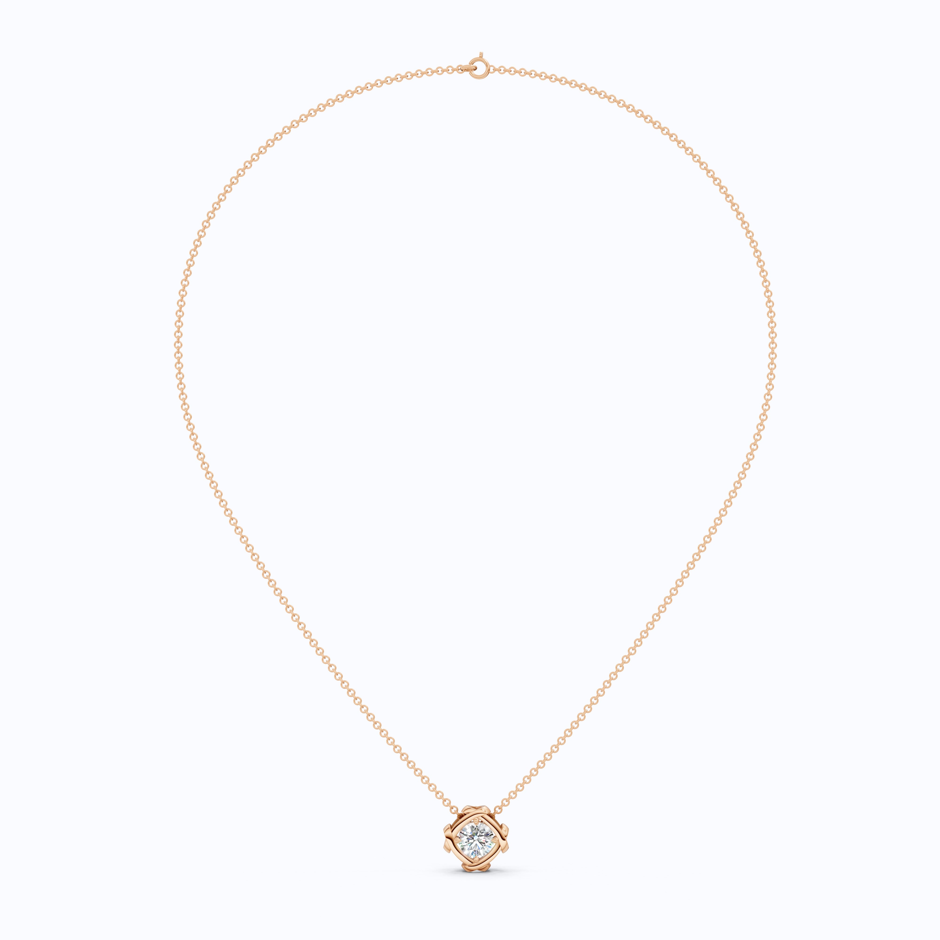 Criss Cross Round Solitaire Pendant in 14k Solid Gold, 1.32 CT Round Cut Lab Grown Diamond, Anniversary Gift for Wife, Wedding Jewelry