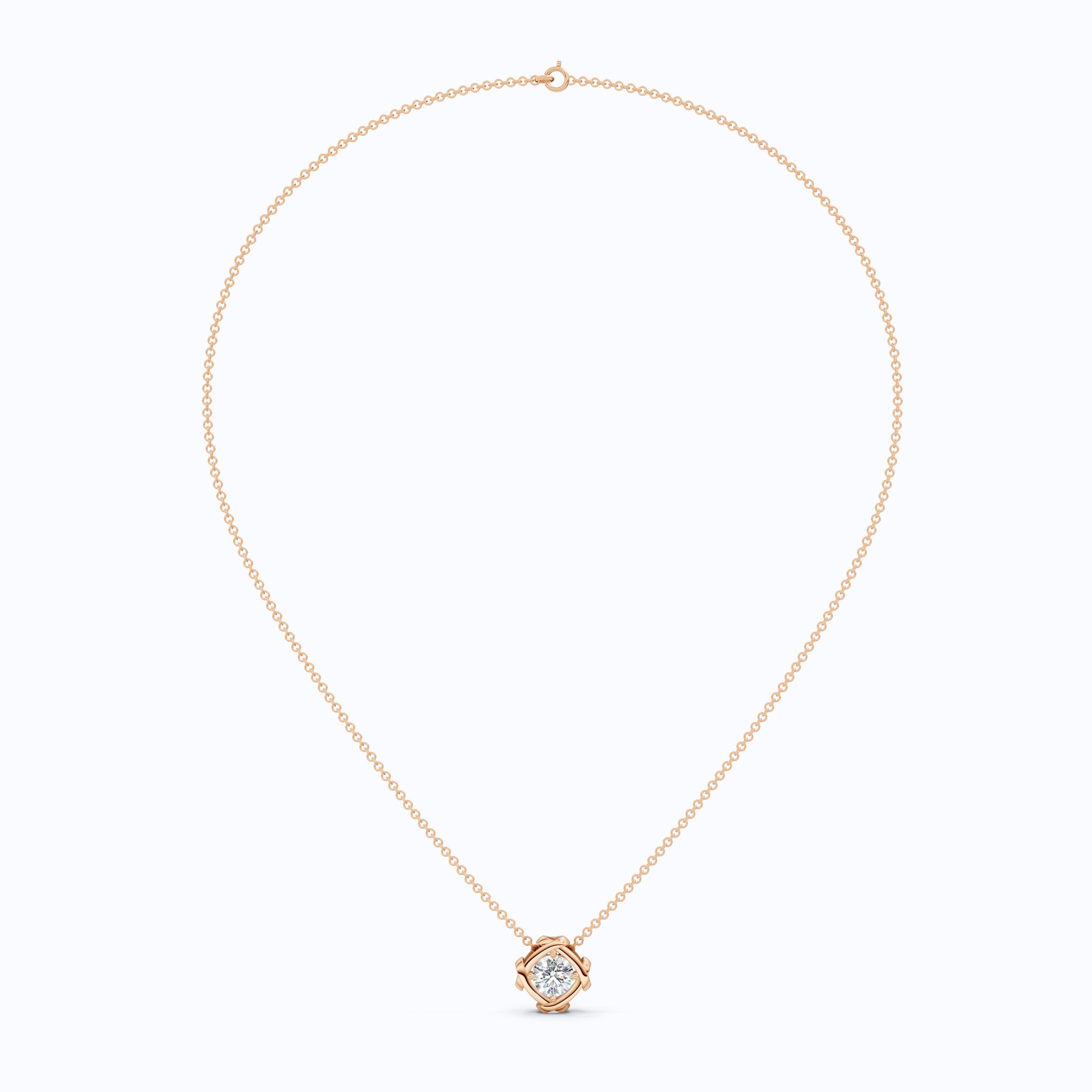 Criss Cross Round Solitaire Pendant in 14k Solid Gold, 1.32 CT Round Cut Lab Grown Diamond, Anniversary Gift for Wife, Wedding Jewelry