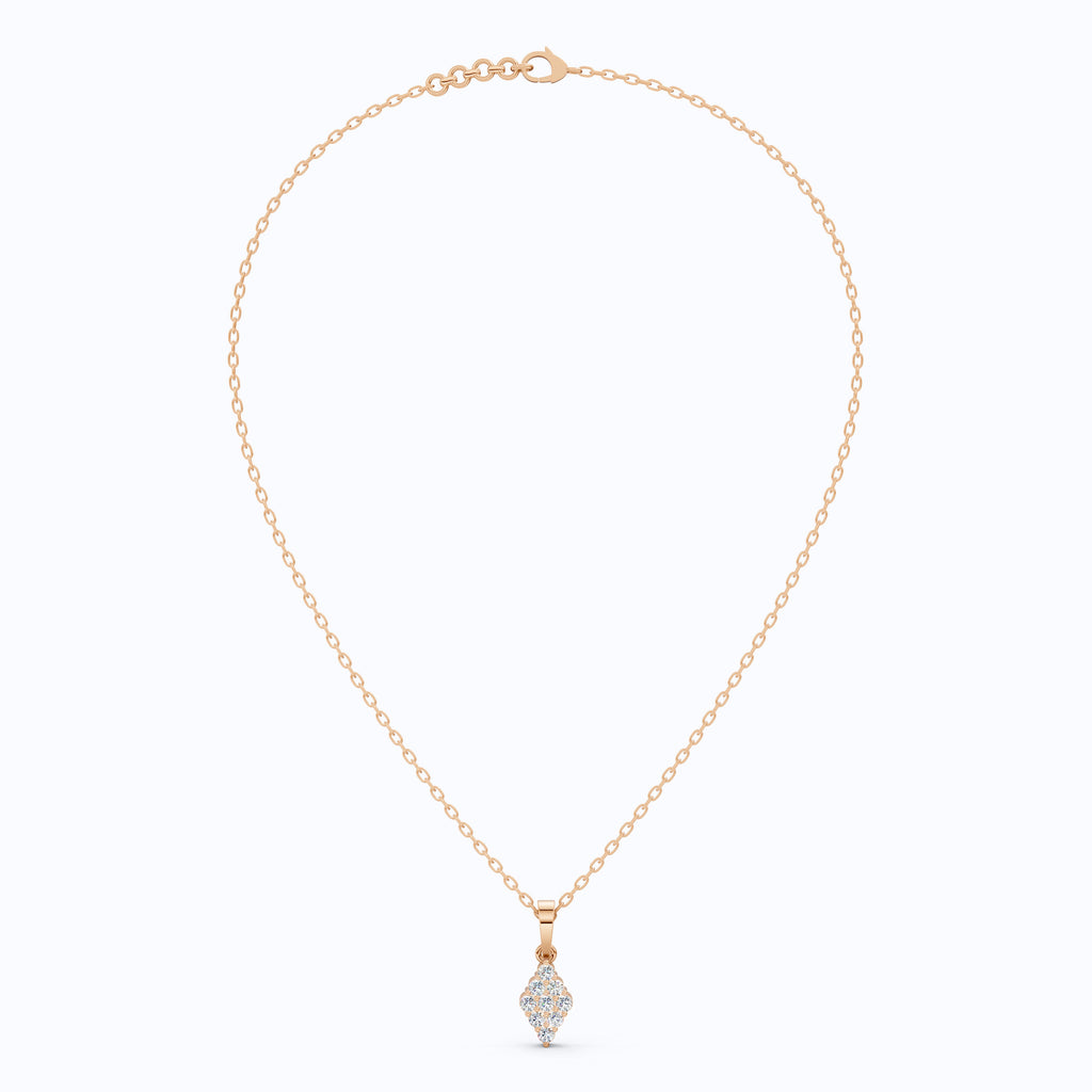 Vintage Marquise Cluster Wedding Pendant in Lab Grown Diamond – 14k Solid Gold, Bridal Jewelry for Women