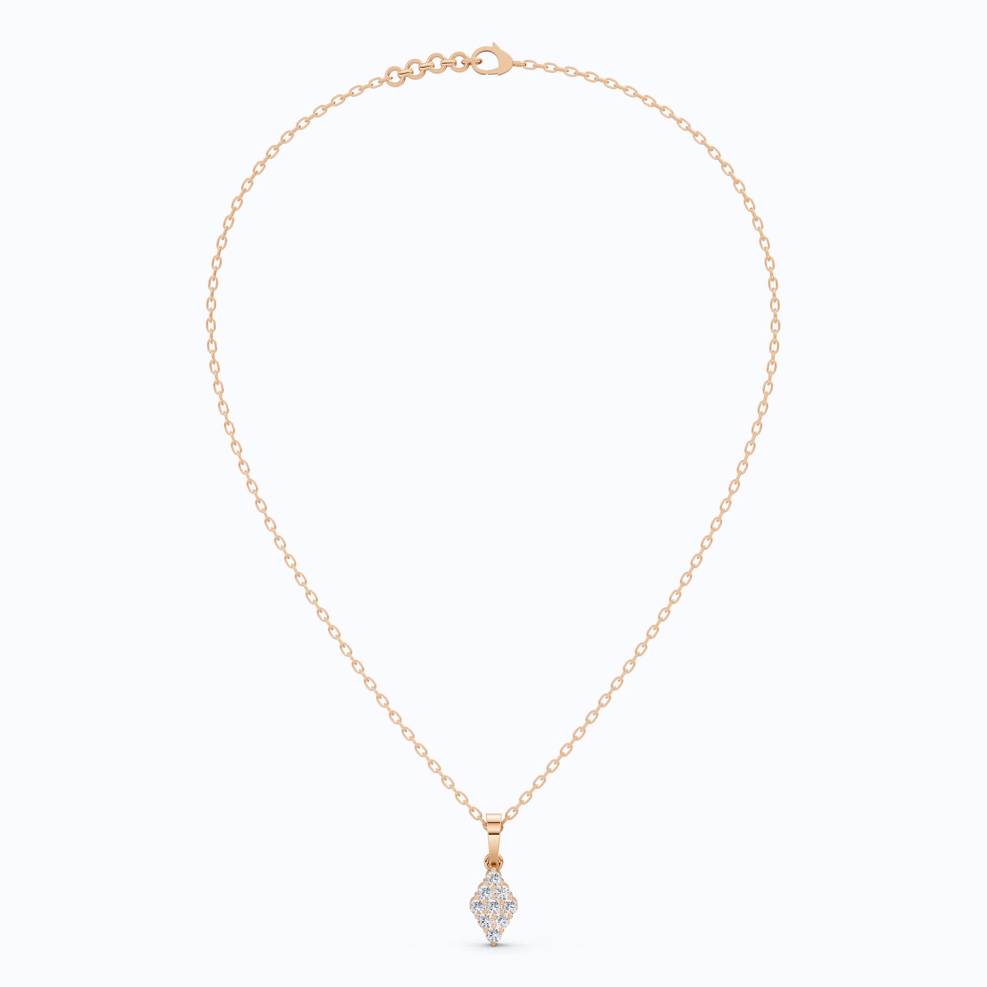 Vintage Marquise Cluster Wedding Pendant in Lab Grown Diamond – 14k Solid Gold, Bridal Jewelry for Women