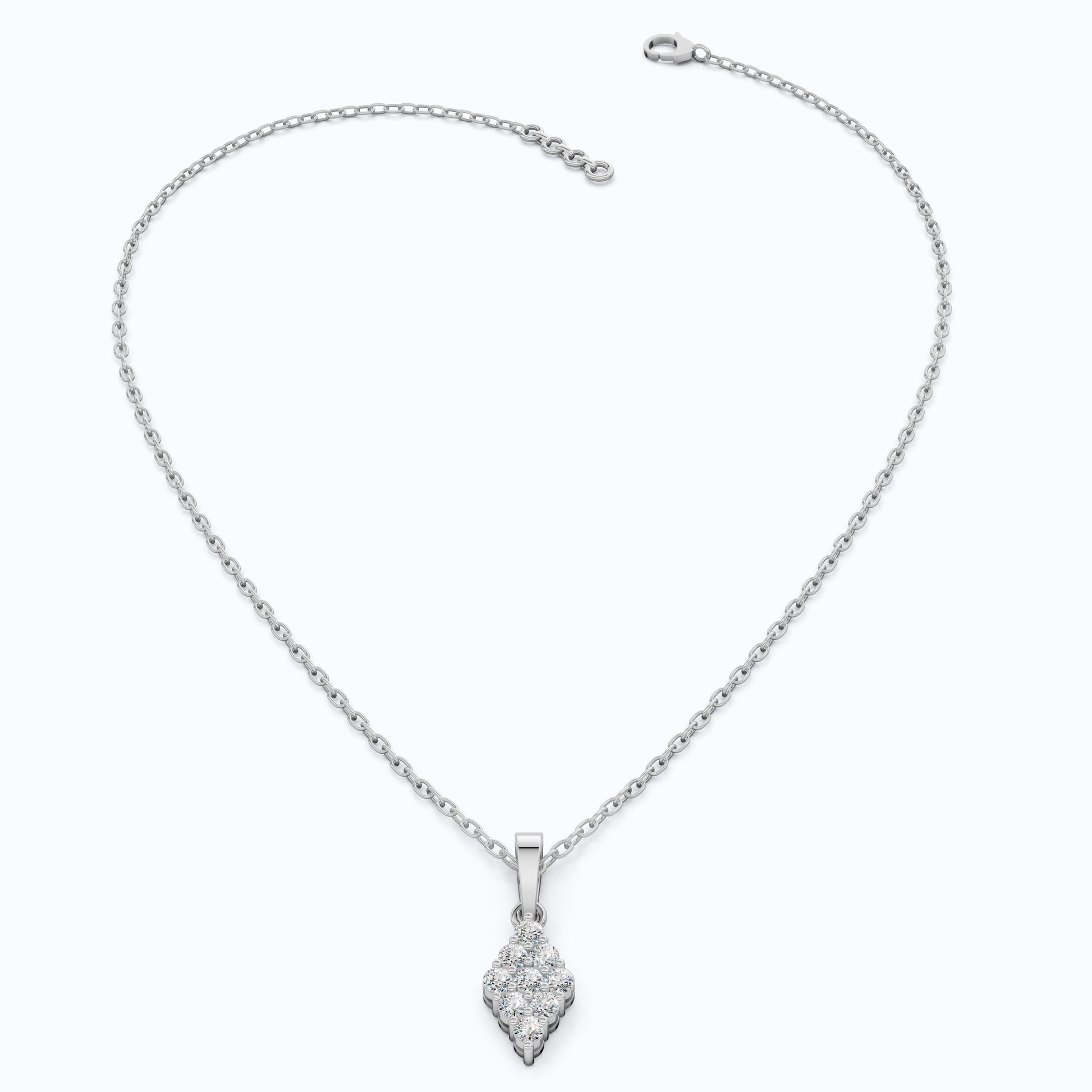 Vintage Marquise Cluster Wedding Pendant in Lab Grown Diamond – 14k Solid Gold, Bridal Jewelry for Women