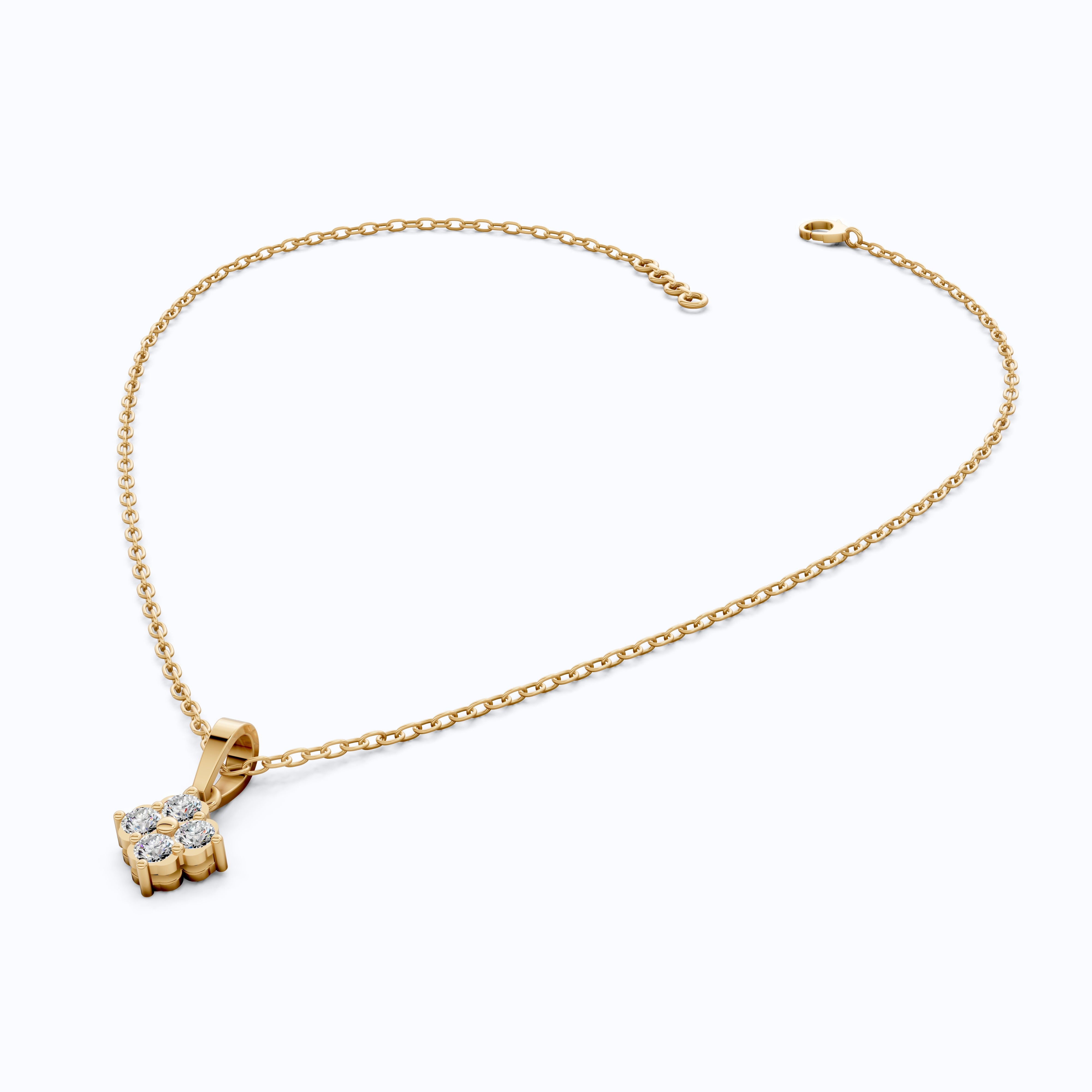 Vintage-Inspired Cluster Pendant in 14k Solid Gold, 0.24 TCW Round Cut Lab Grown Diamond, Bridal Jewelry, Everyday Pendant