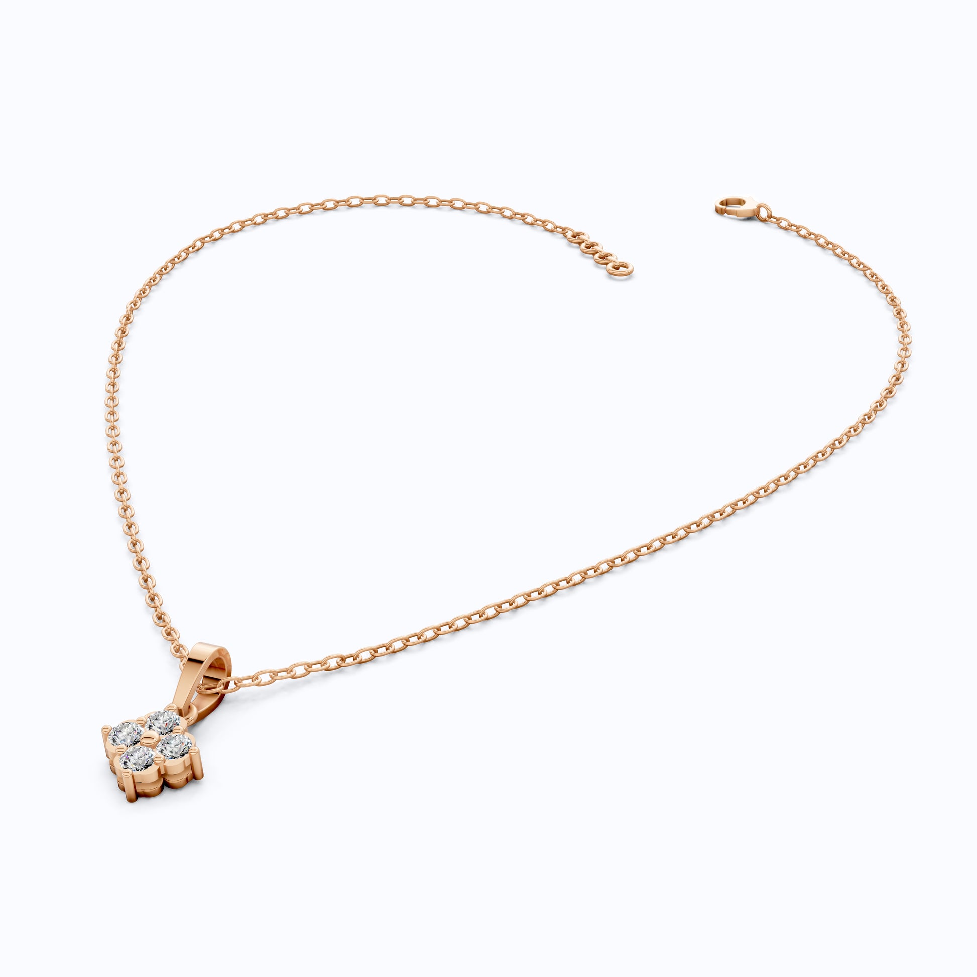 Vintage-Inspired Cluster Pendant in 14k Solid Gold, 0.24 TCW Round Cut Lab Grown Diamond, Bridal Jewelry, Everyday Pendant