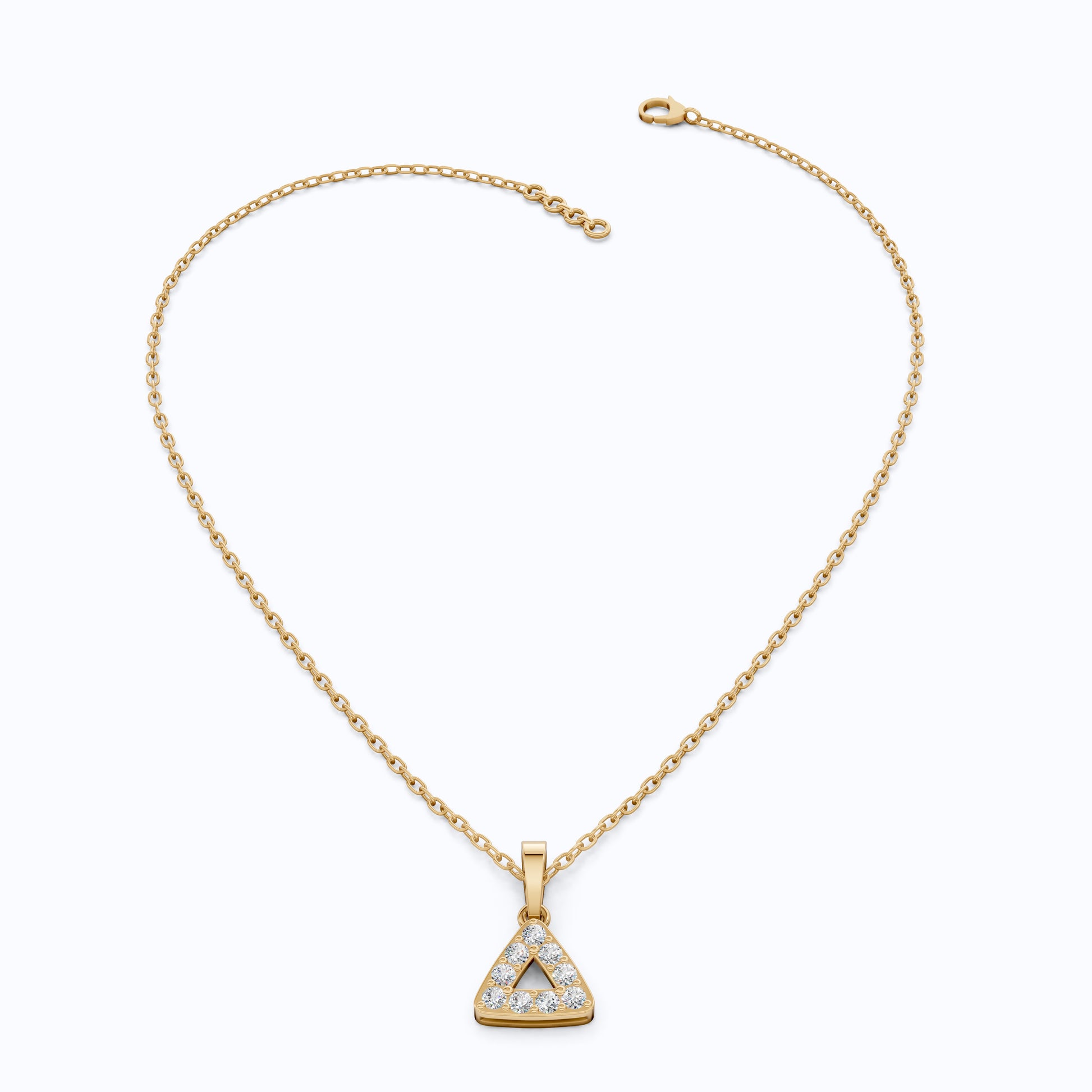 Elegant Triangle Halo Pendant in 14k Solid Gold, 0.23 TCW Round Cut Lab Diamonds, Birthday Gift for Her, Bridesmaid Jewelry