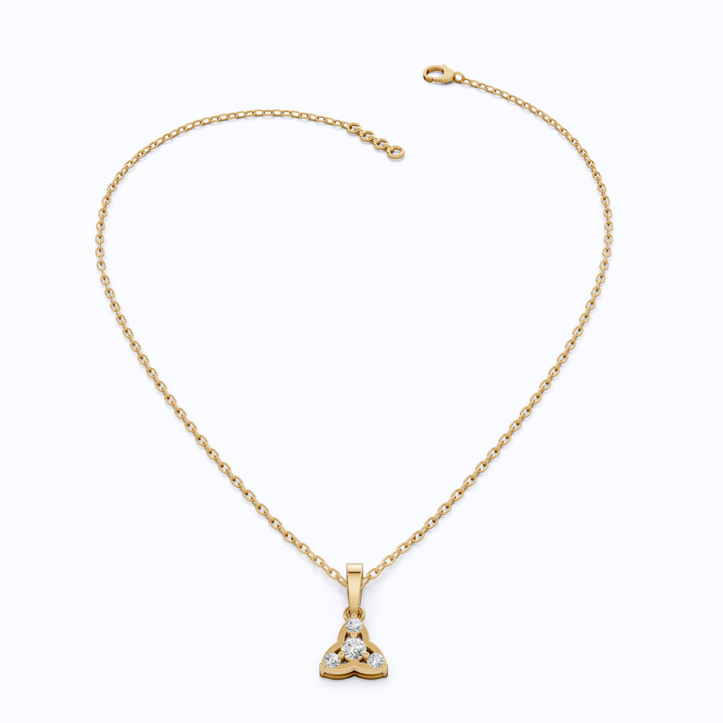 Trinity Knot Celtic Everyday Pendant with Lab Diamond in 14k Solid Gold, Anniversary Gift for Her, Everyday Jewelry, Unique Charm Pendant