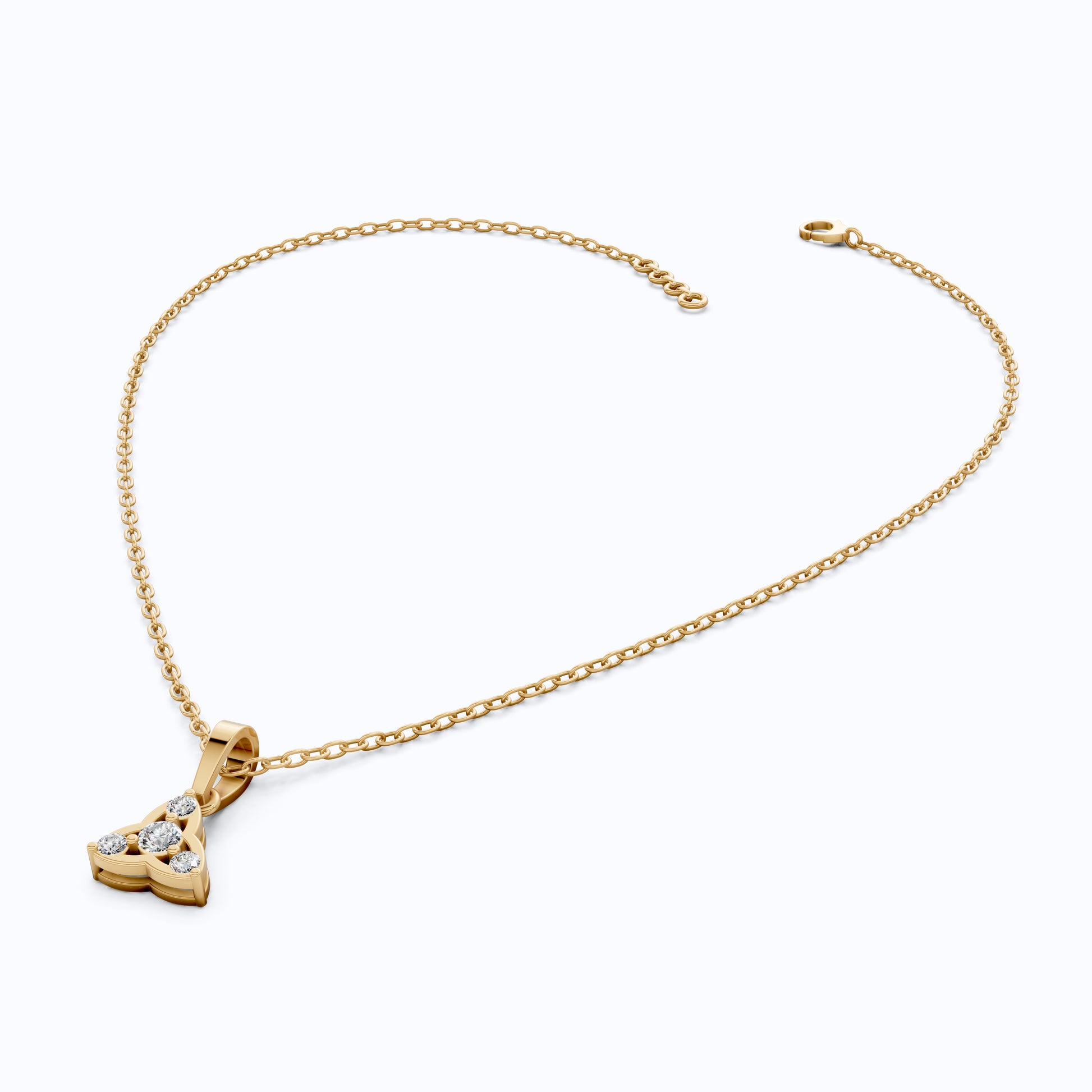 Trinity Knot Celtic Everyday Pendant with Lab Diamond in 14k Solid Gold, Anniversary Gift for Her, Everyday Jewelry, Unique Charm Pendant