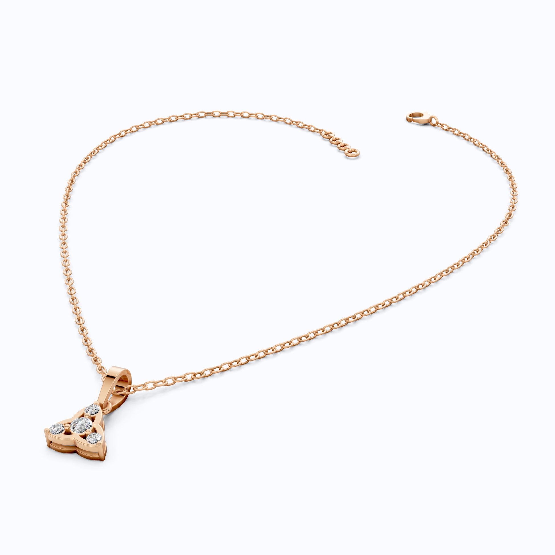 Trinity Knot Celtic Everyday Pendant with Lab Diamond in 14k Solid Gold, Anniversary Gift for Her, Everyday Jewelry, Unique Charm Pendant