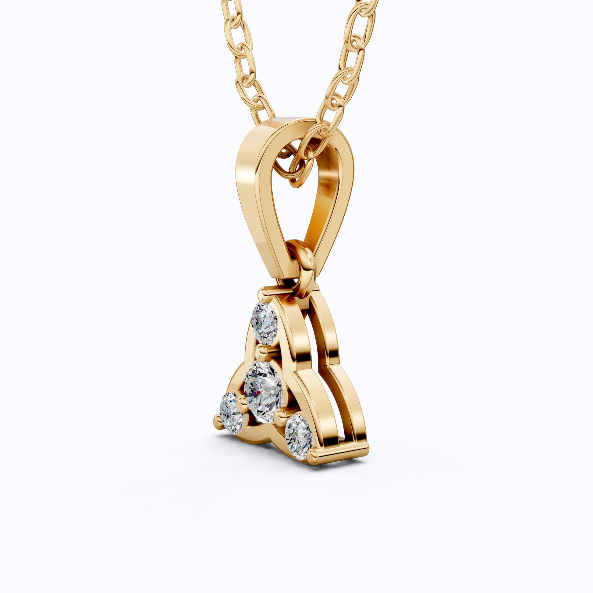 Trinity Knot Celtic Everyday Pendant with Lab Diamond in 14k Solid Gold, Anniversary Gift for Her, Everyday Jewelry, Unique Charm Pendant