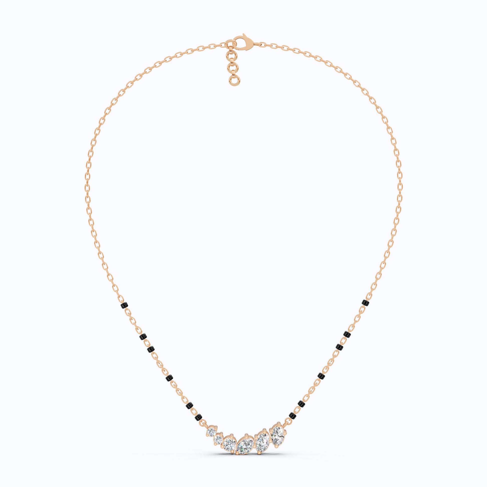 1.89 TCW Oval/Round Cut Lab Grown Diamond Curved Bar Pendant Necklace for Her, Modern Elegant Wedding Jewelry