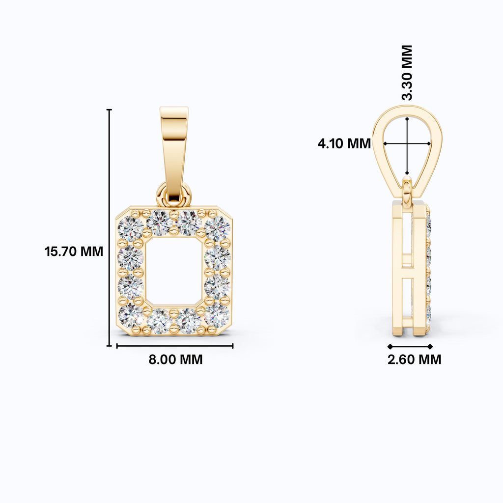 Tiny Open Square Halo Pendant in 14K Solid Gold, 0.30 TCW Round Cut Lab Created Diamonds, Everyday Jewelry, Birthday Gift for Daughter