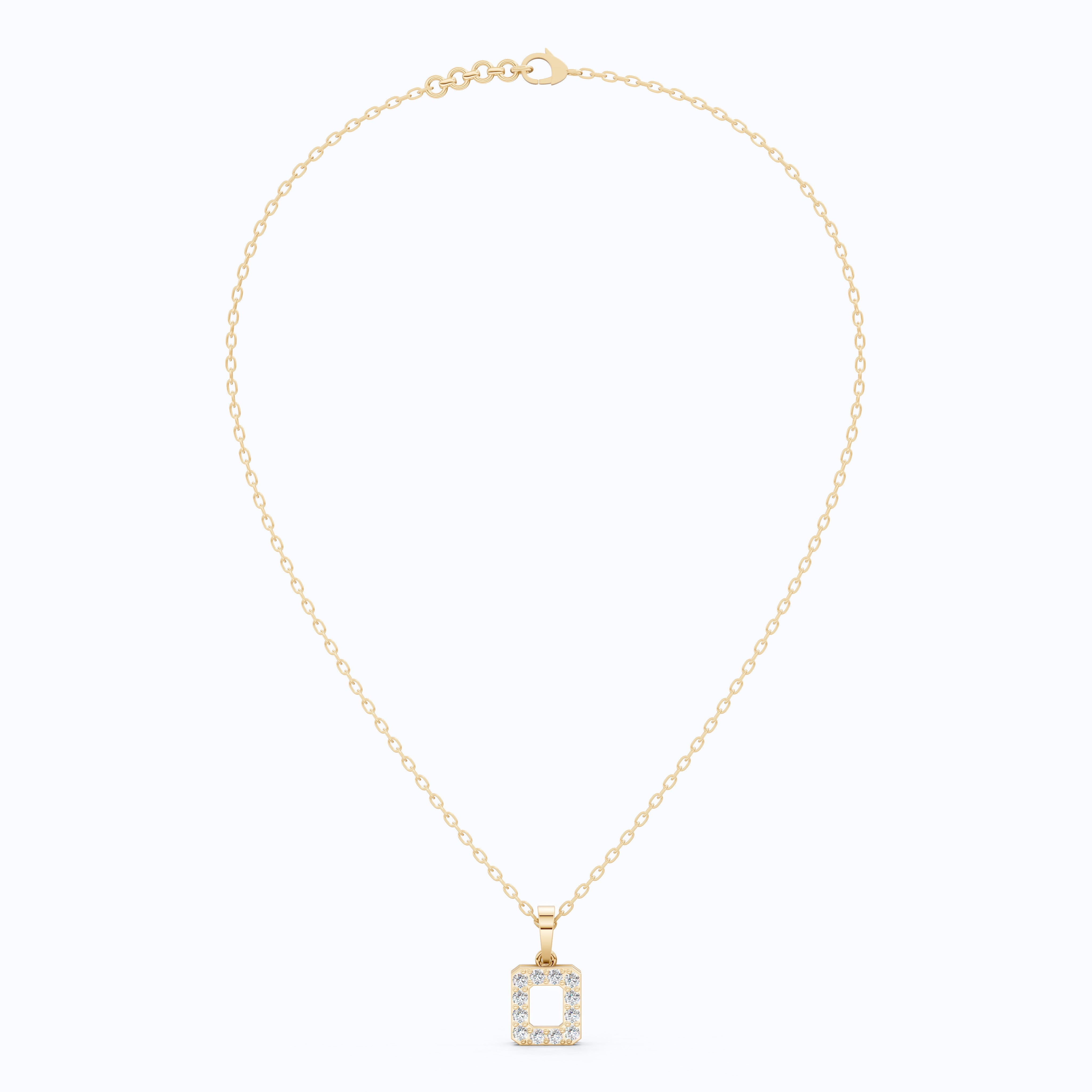 Tiny Open Square Halo Pendant in 14K Solid Gold, 0.30 TCW Round Cut Lab Created Diamonds, Everyday Jewelry, Birthday Gift for Daughter