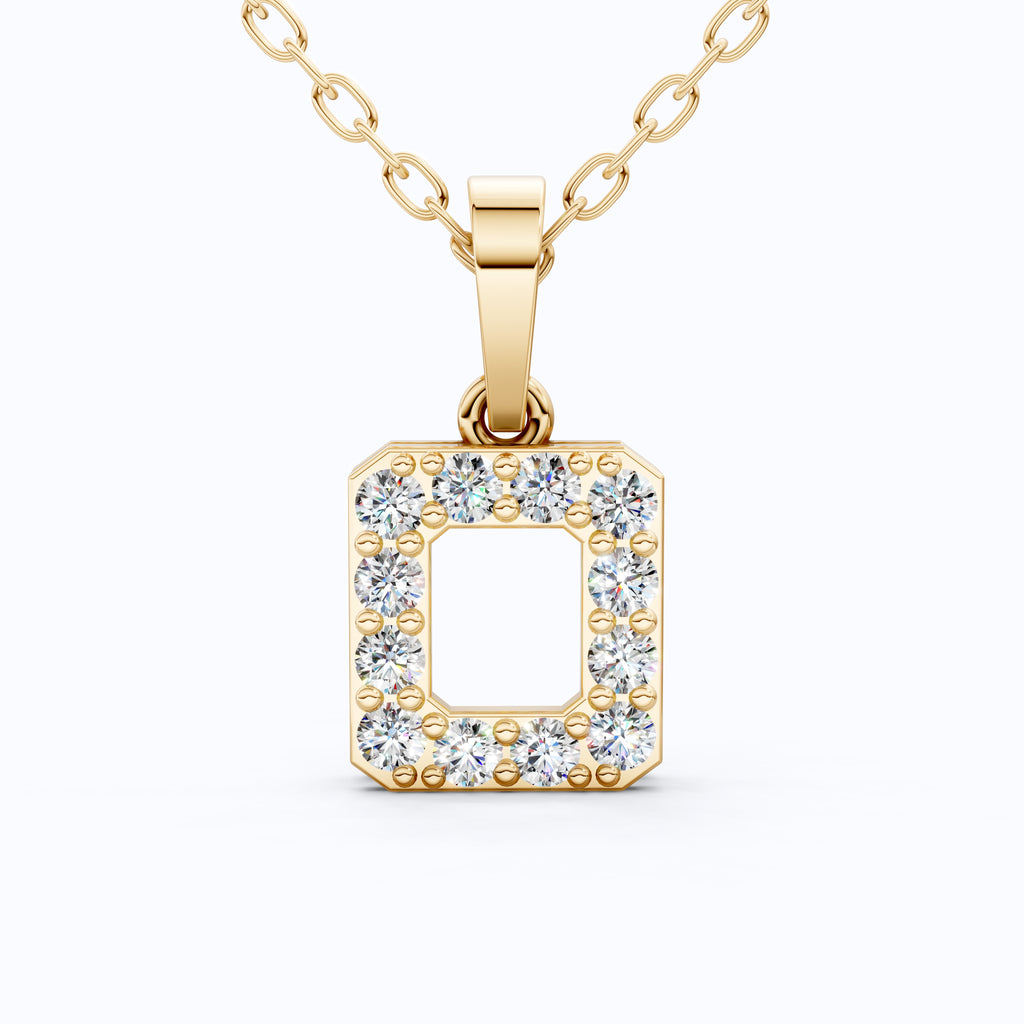 Tiny Open Square Halo Pendant in 14K Solid Gold, 0.30 TCW Round Cut Lab Created Diamonds, Everyday Jewelry, Birthday Gift for Daughter
