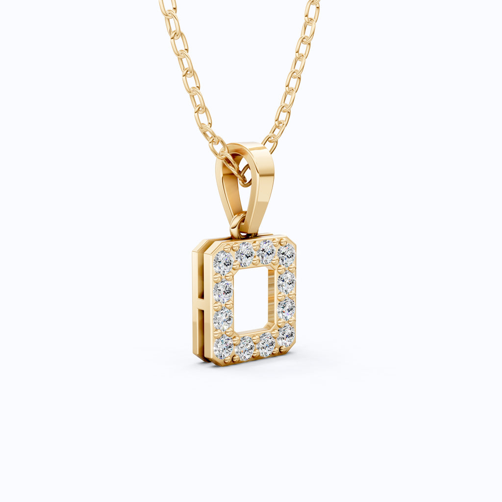 Tiny Open Square Halo Pendant in 14K Solid Gold, 0.30 TCW Round Cut Lab Created Diamonds, Everyday Jewelry, Birthday Gift for Daughter