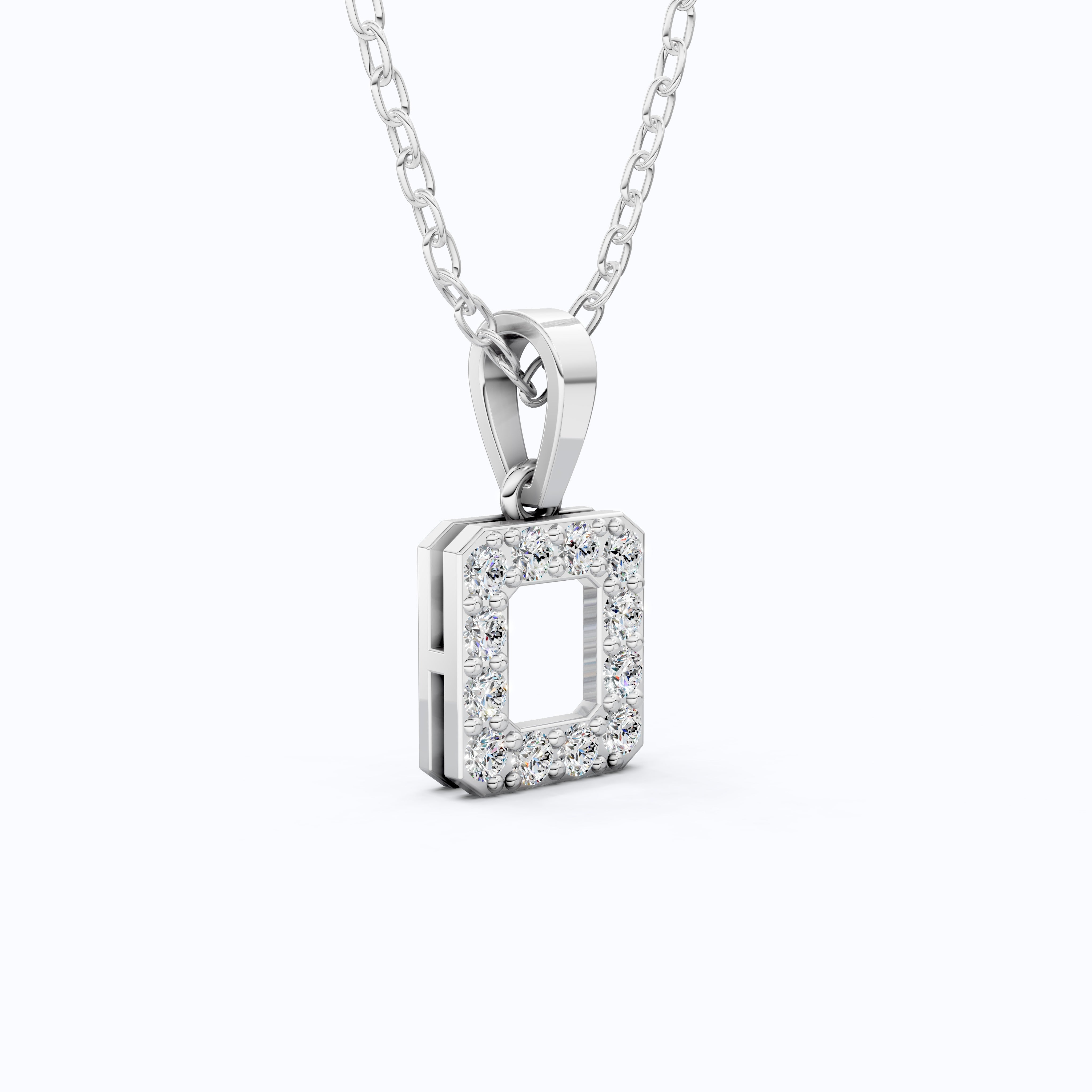Tiny Open Square Halo Pendant in 14K Solid Gold, 0.30 TCW Round Cut Lab Created Diamonds, Everyday Jewelry, Birthday Gift for Daughter