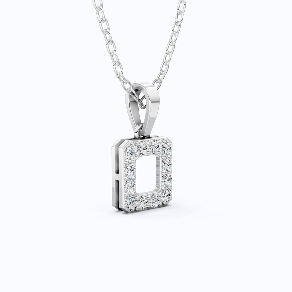 Tiny Open Square Halo Pendant in 14K Solid Gold, 0.30 TCW Round Cut Lab Created Diamonds, Everyday Jewelry, Birthday Gift for Daughter
