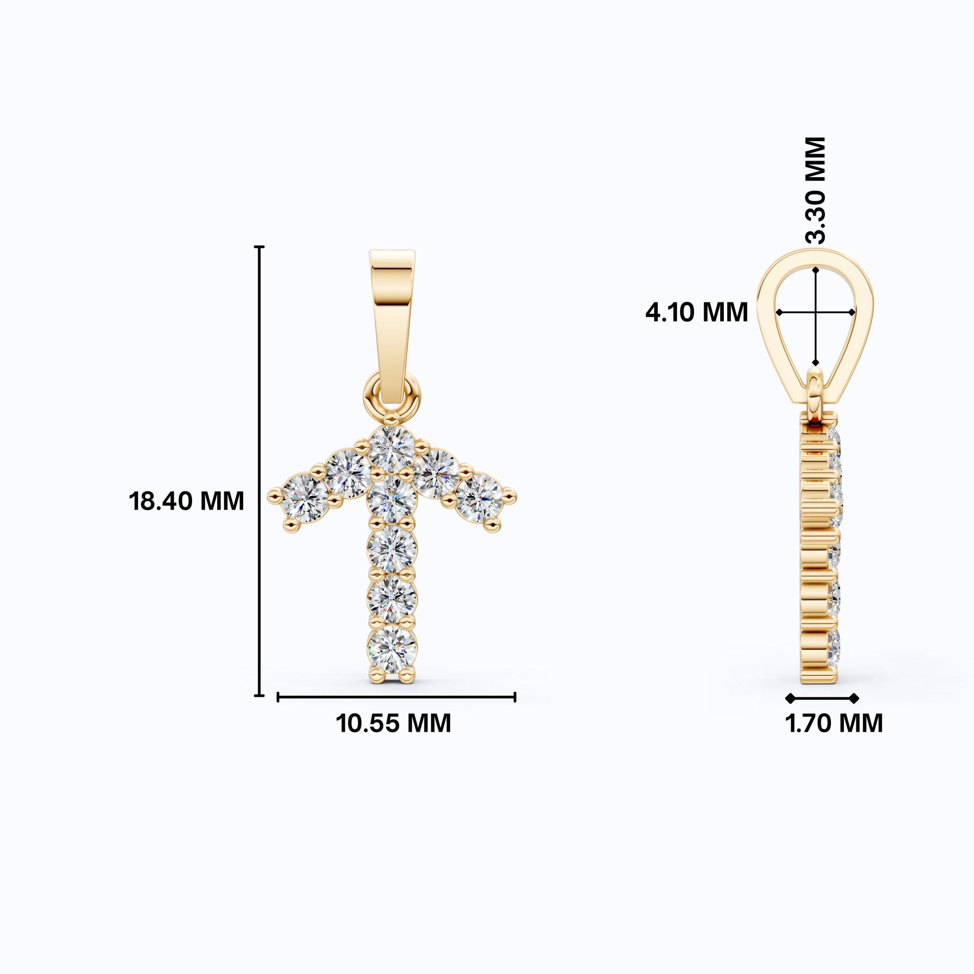 Dainty Arrow Everyday Pendant in 14K Solid Gold, 0.32 TCW Round Cut Lab Grown Diamonds, Birthday Pendant, Anniversary Gift for Her